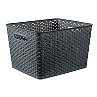 Curver My Style Dark grey Plastic Stackable Storage basket (H)22cm (W)36cm (D)30cm