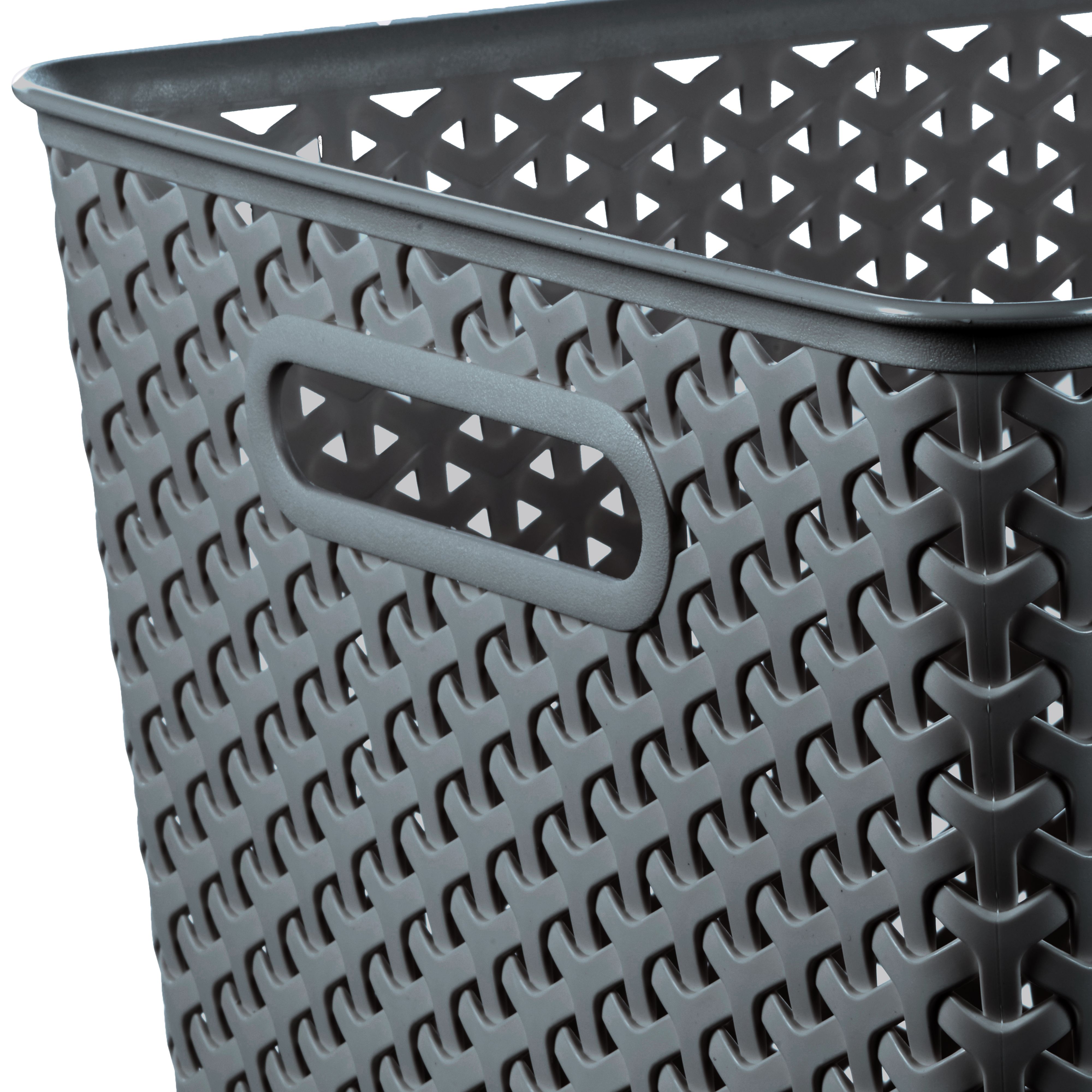 Curver My Style Dark grey Plastic Stackable Storage basket (H)22cm (W)36cm (D)30cm