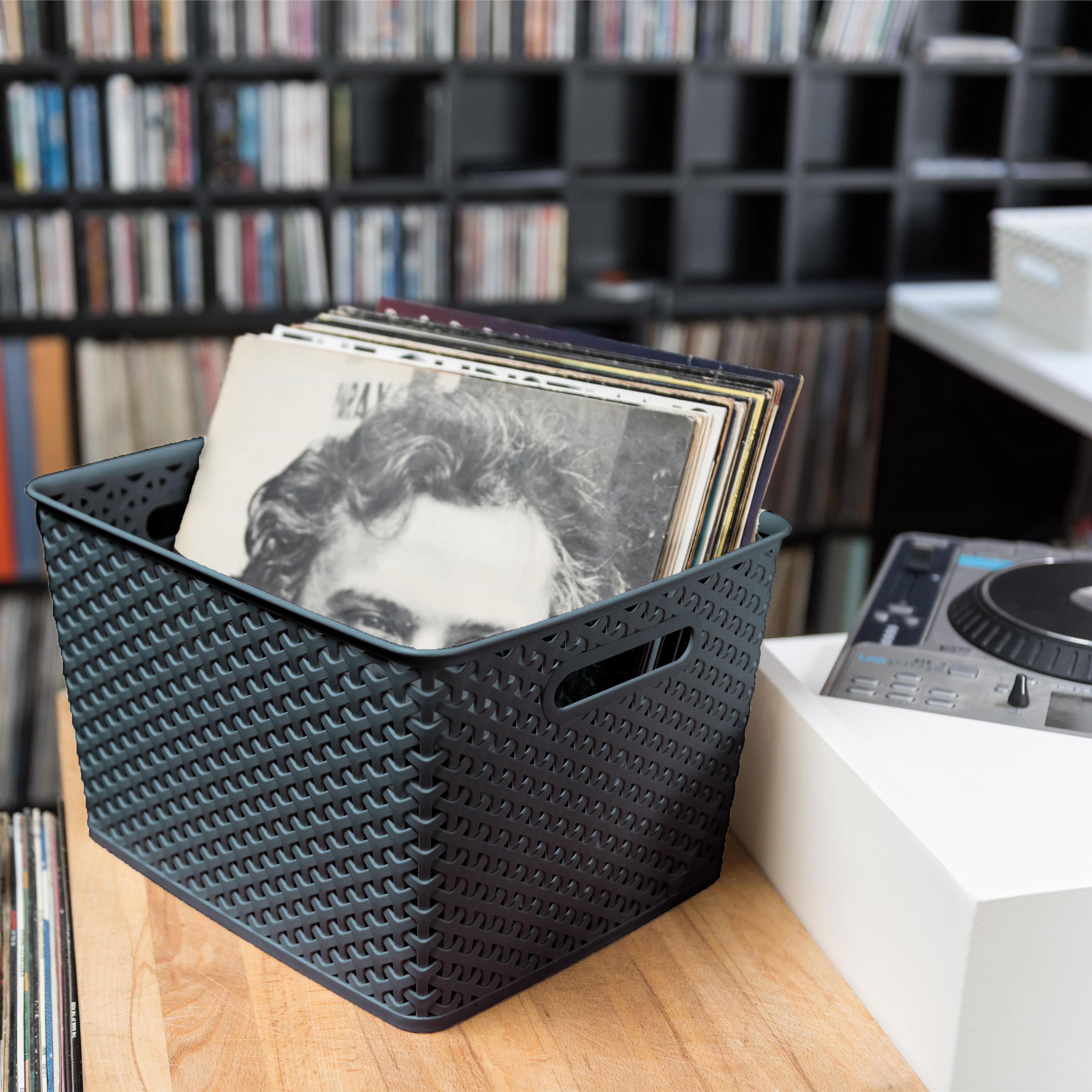 Curver My Style Dark grey Plastic Stackable Storage basket (H)22cm (W)36cm (D)30cm