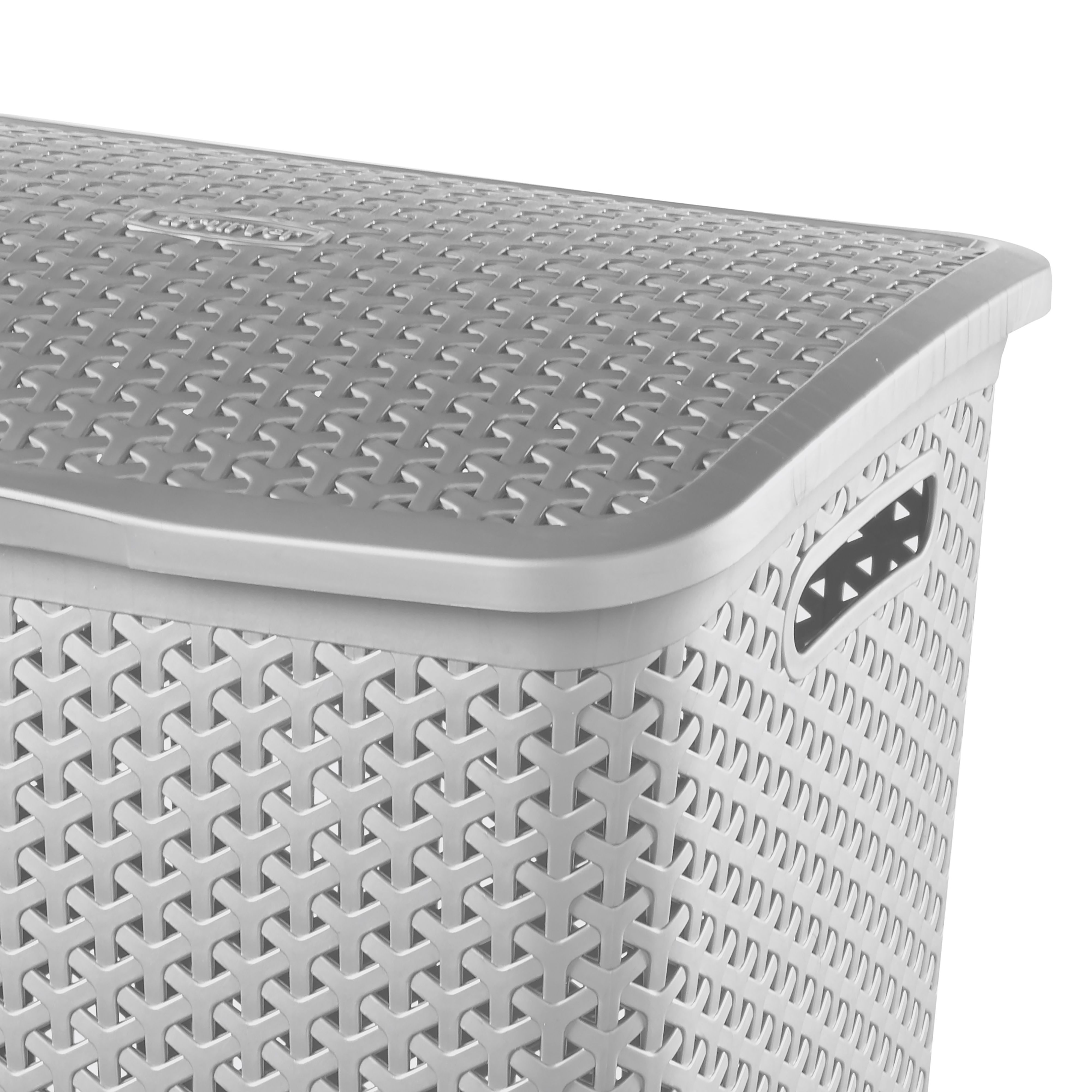 Curver My Style Grey Plastic Laundry hamper, 55L