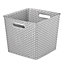 Curver My Style Grey Plastic Stackable Storage basket (H)28cm (W)33cm (D)33cm