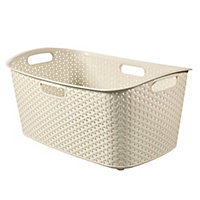 Curver My style Vintage white Plastic Laundry basket, 47L