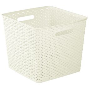 Curver My style White Plastic Storage basket (H)28.2cm (W)32.5cm (D)32.5cm