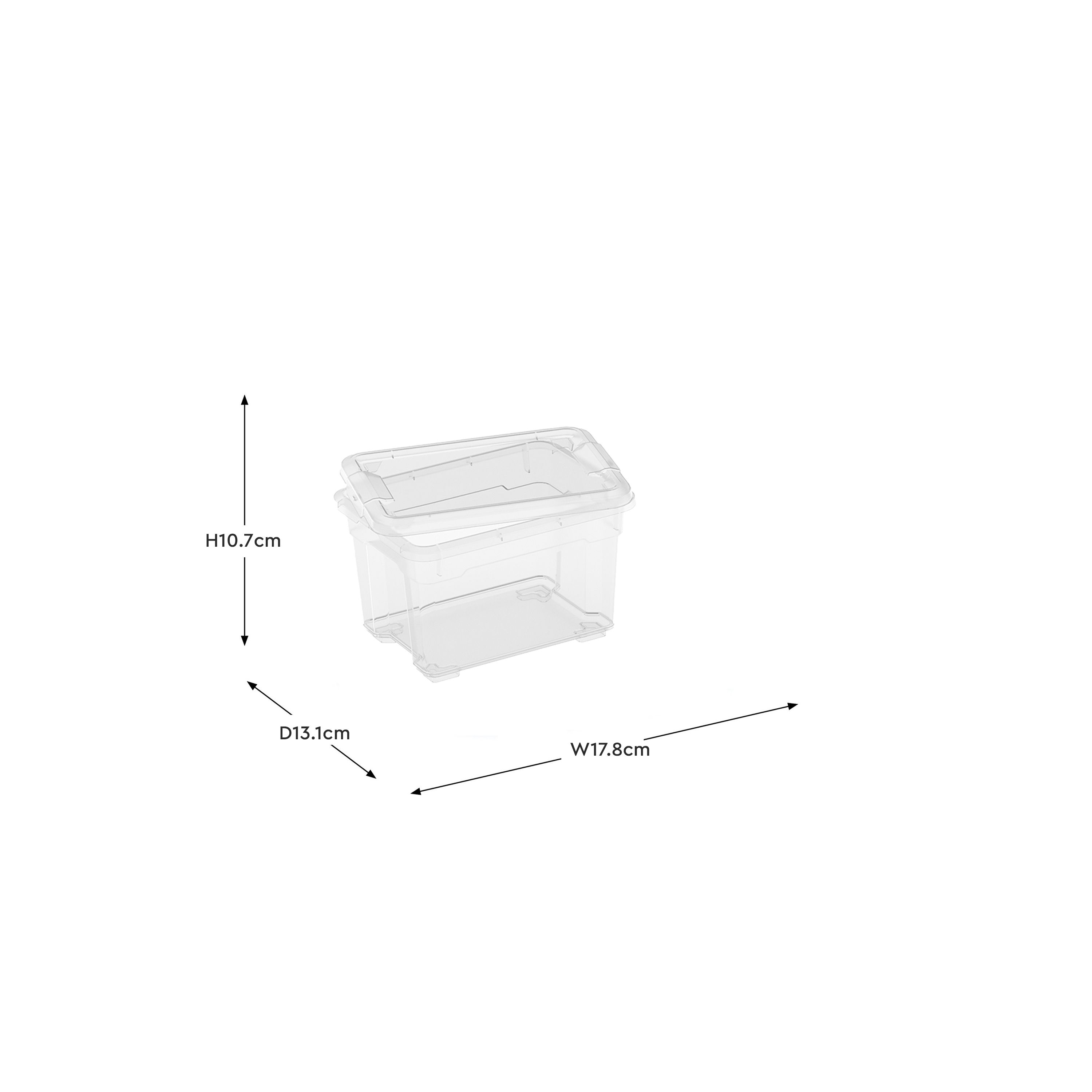 Curver R Box Clear 1.5L XXXS Stackable Storage box with Lid