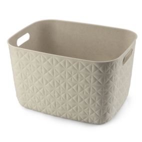 Curver Softex Geometric Chalk white Plastic Large Stackable Storage basket (H)22.1cm (W)29.2cm (D)37.9cm