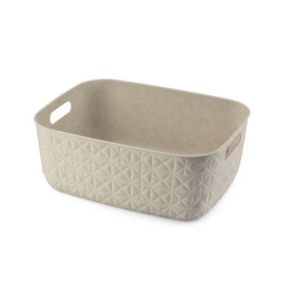 Curver Softex Geometric Chalk white Plastic Medium Stackable Storage basket (H)29.2cm (W)14.3cm (D)37.9cm
