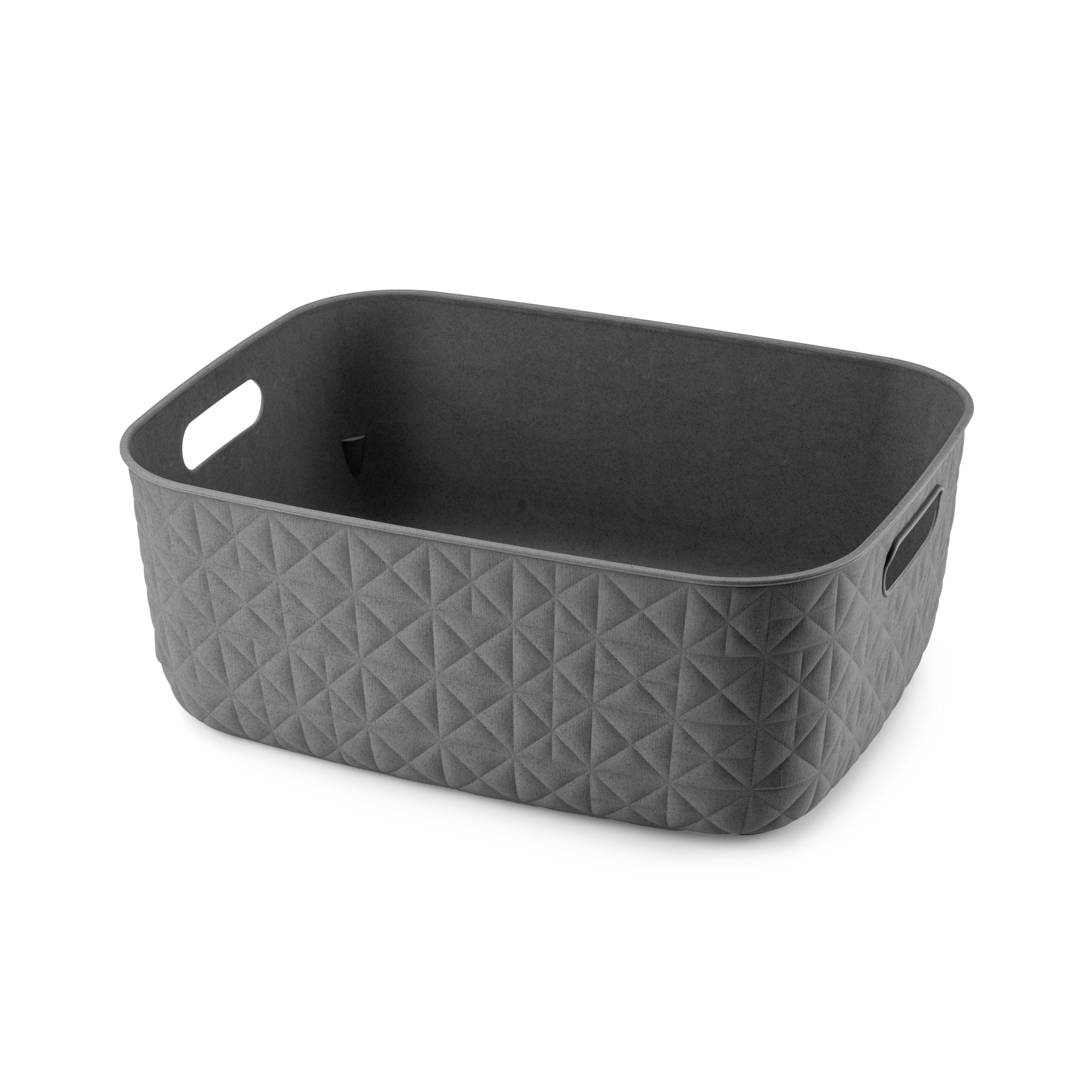 Curver Softex Geometric Dark grey Plastic Medium Stackable Storage basket (H)29.2cm (W)14.3cm (D)37.9cm