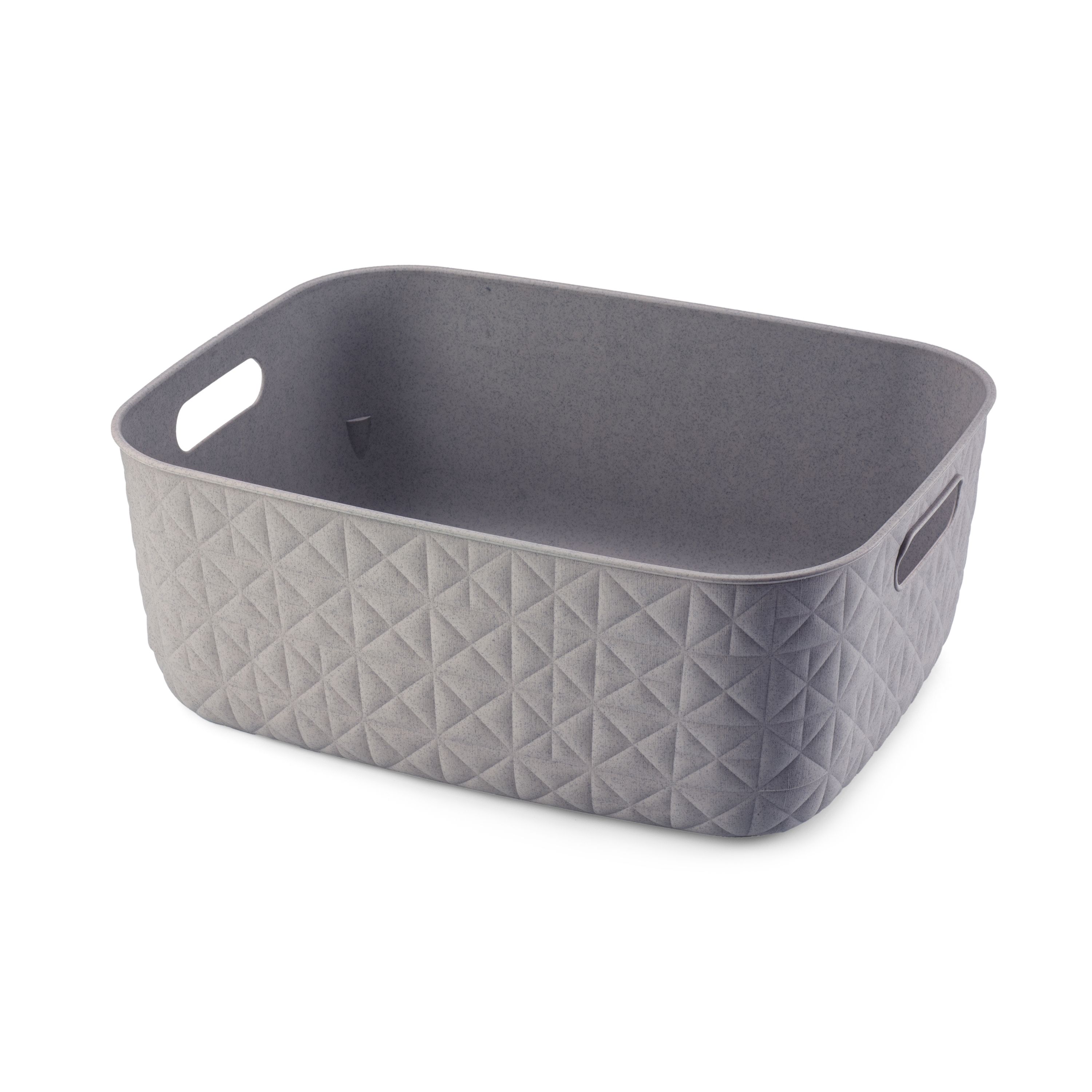 Curver Softex Geometric Taupe Plastic Medium Stackable Storage basket (H)29.2cm (W)14.3cm (D)37.9cm