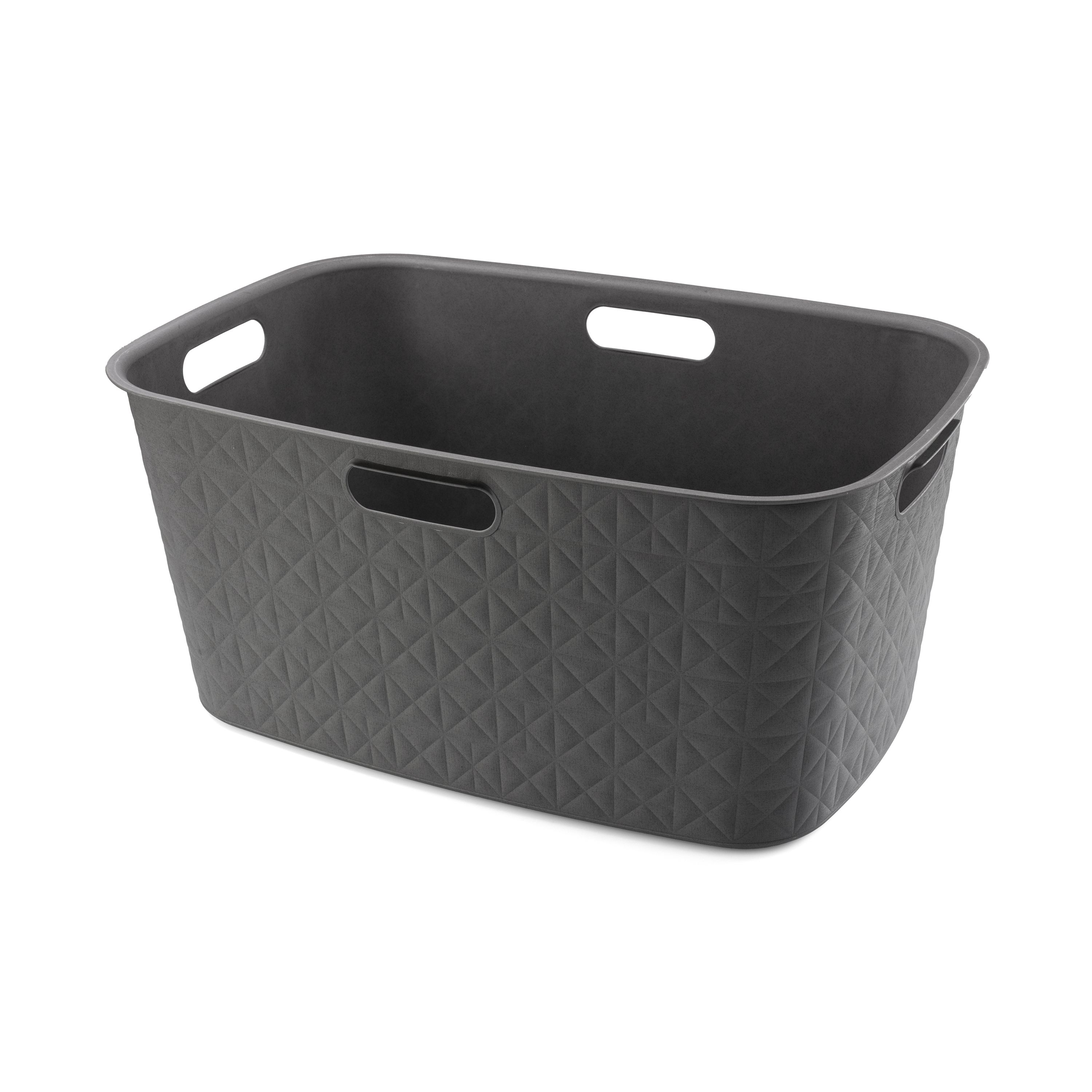 Curver Softex Grey Plastic Large Laundry basket, 45L