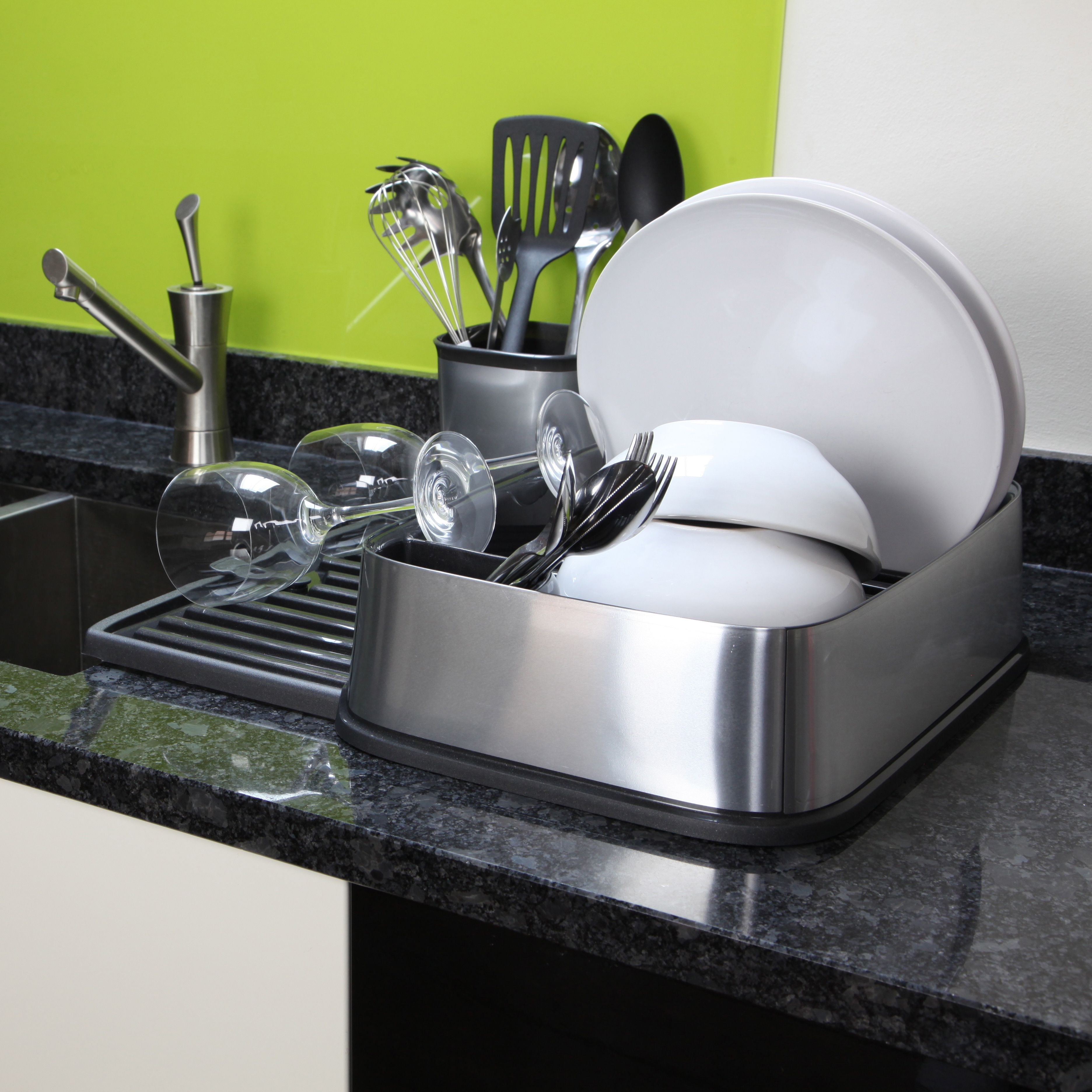 Curver Urban Chrome effect Square Cutlery drainer, (W)127mm