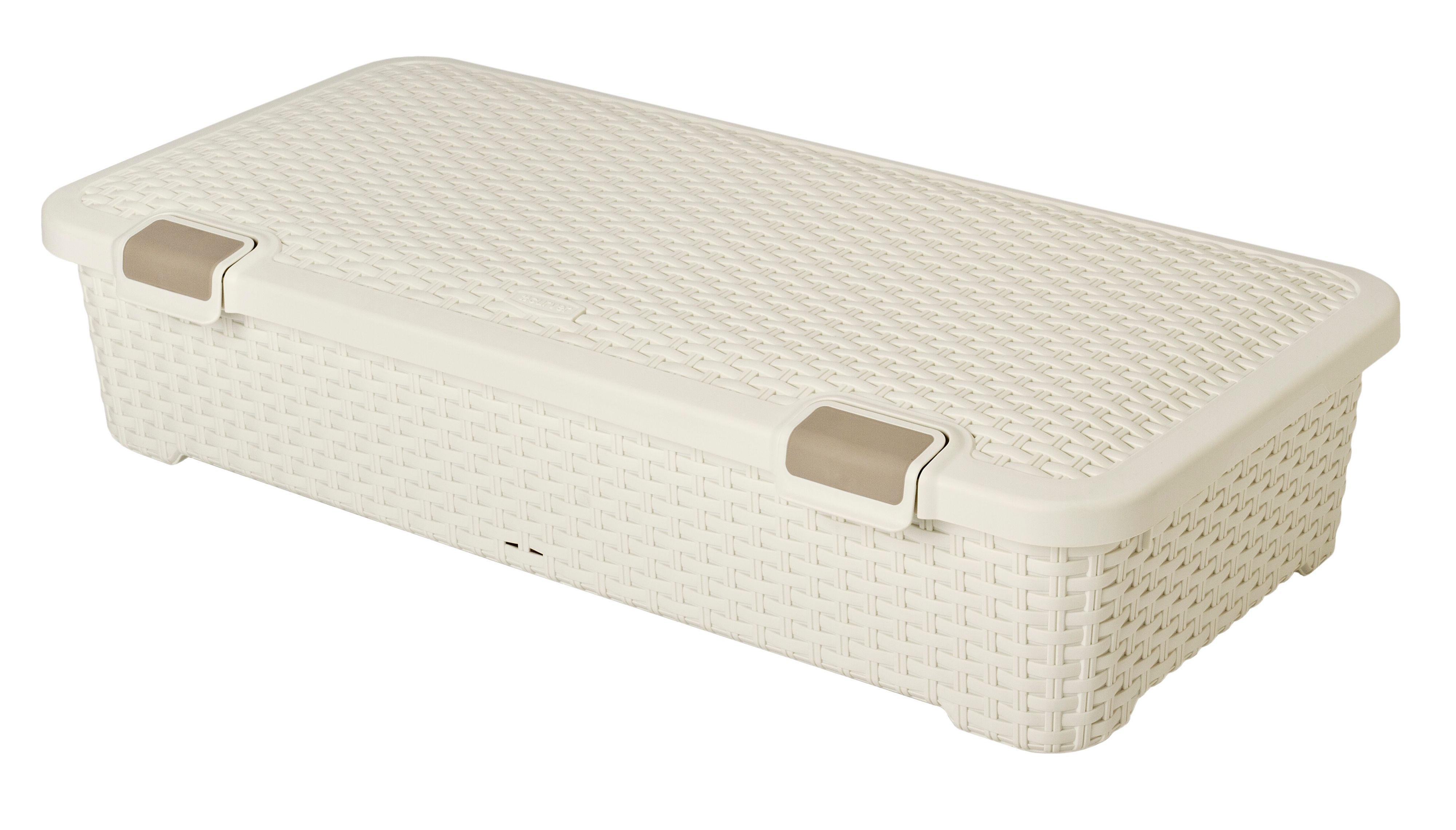 Curver rattan style 42l best sale wheeled plastic underbed storage box