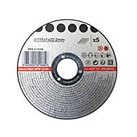 Cutting disc (Dia)115mm, Pack of 5