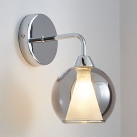 Cybel Dome Chrome effect Wired Wall light