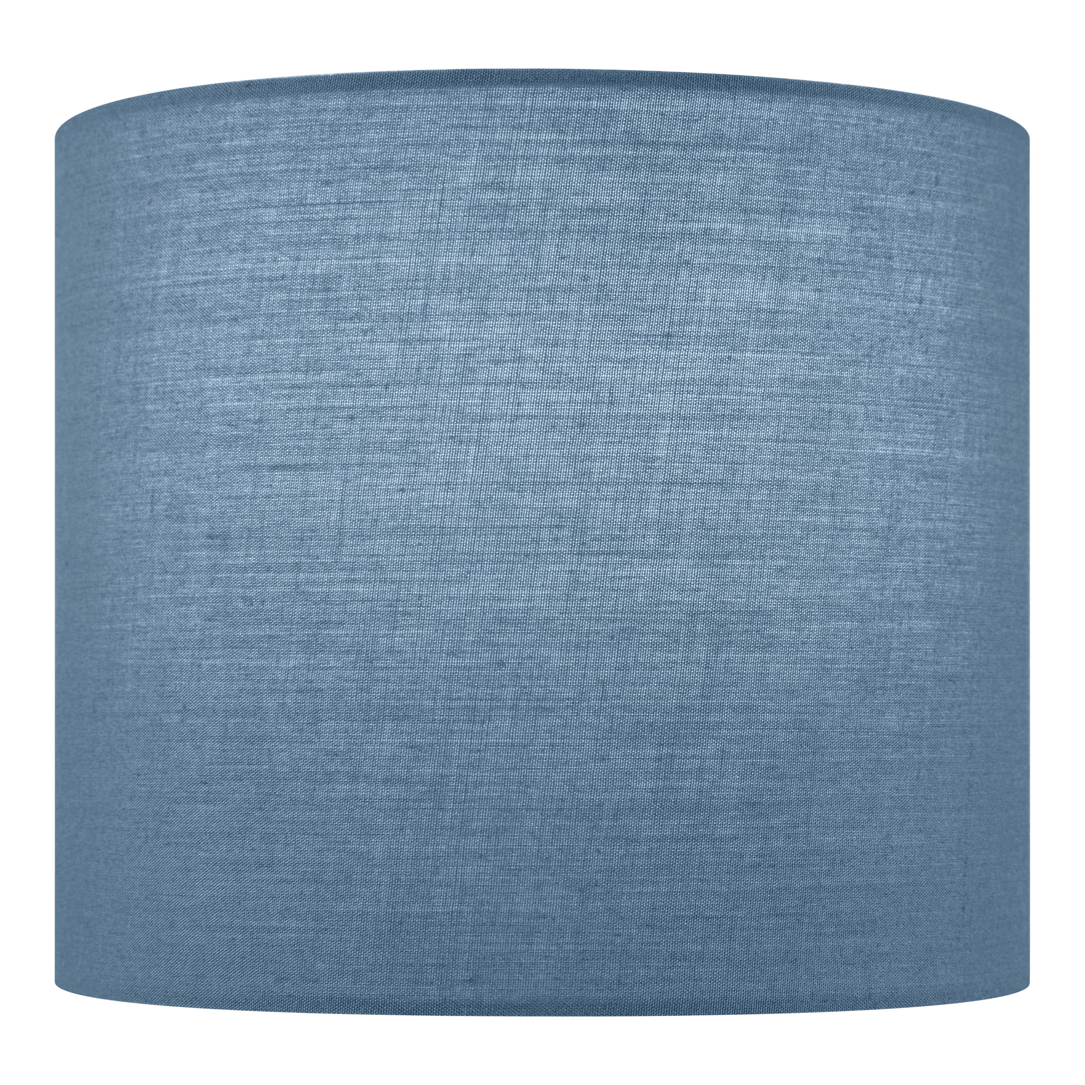 Cylinder Shiny Blue & Clear Glass Fabric LED Table lamp