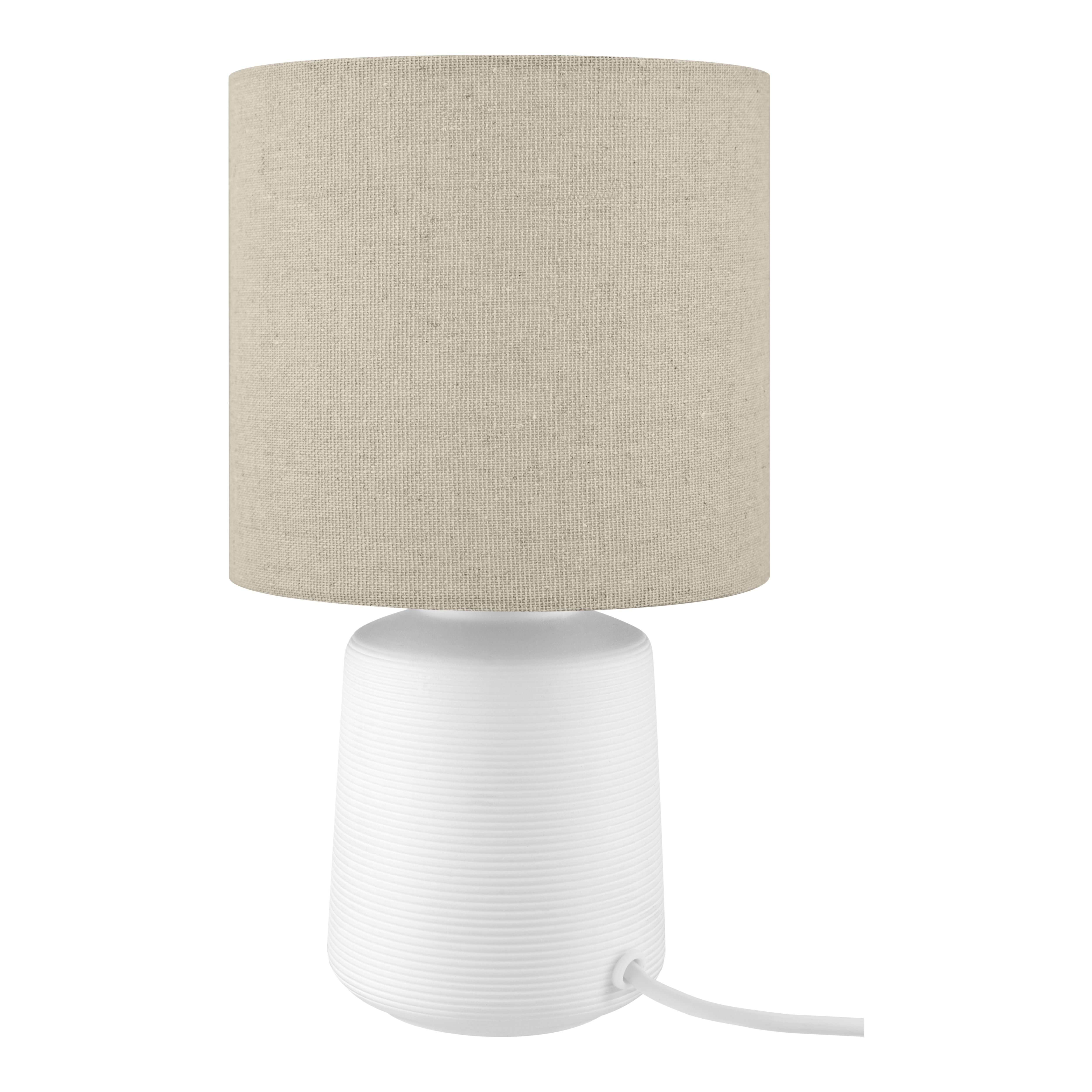 Cylinder White & Taupe Table lamp