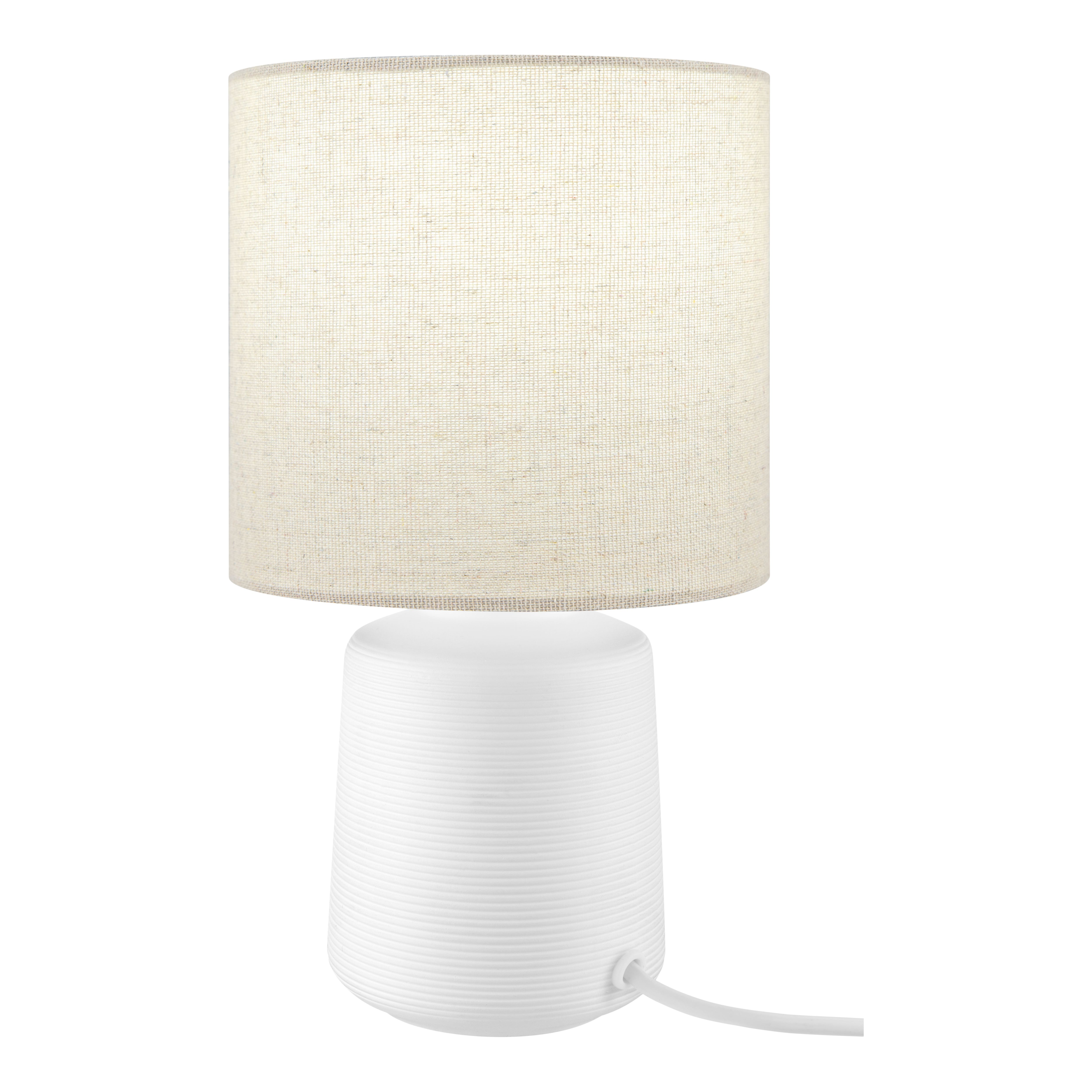 Cylinder White & Taupe Table lamp