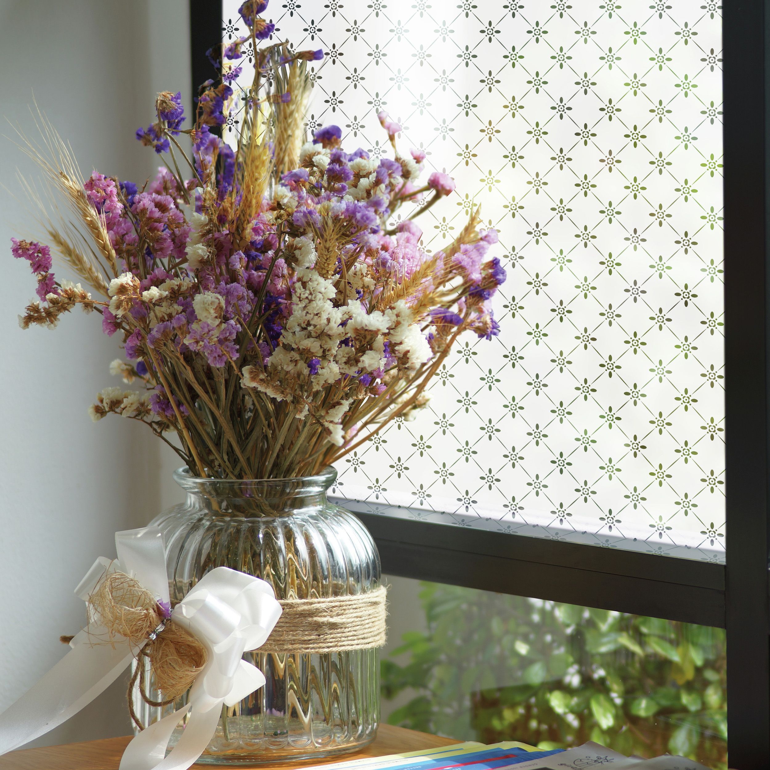 D-C-Fix Ally Mini Motif Matt Clear & white Window privacy film (L)1.5m (W)675mm - 3