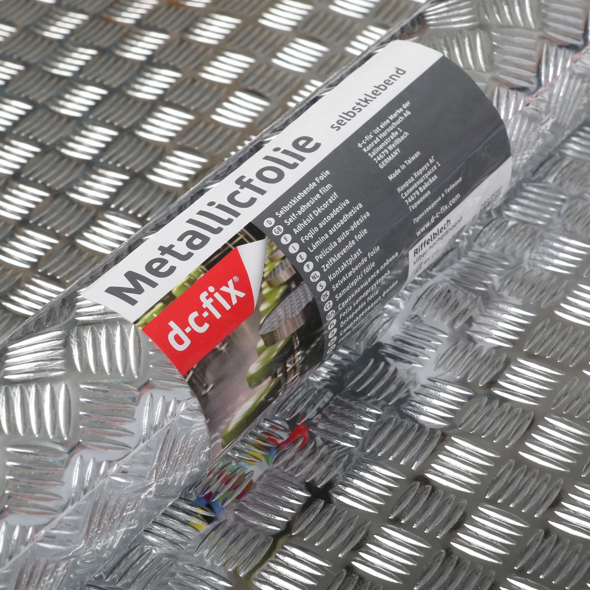 D-C-Fix Criss cross Checkerboard Silver effect Self-adhesive film (L)1.5m (W)450mm - 3