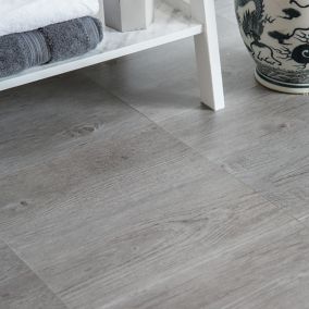 D-C-Fix Floor covering Grey Oak Wood effect Self adhesive Tiles, Pack of 11