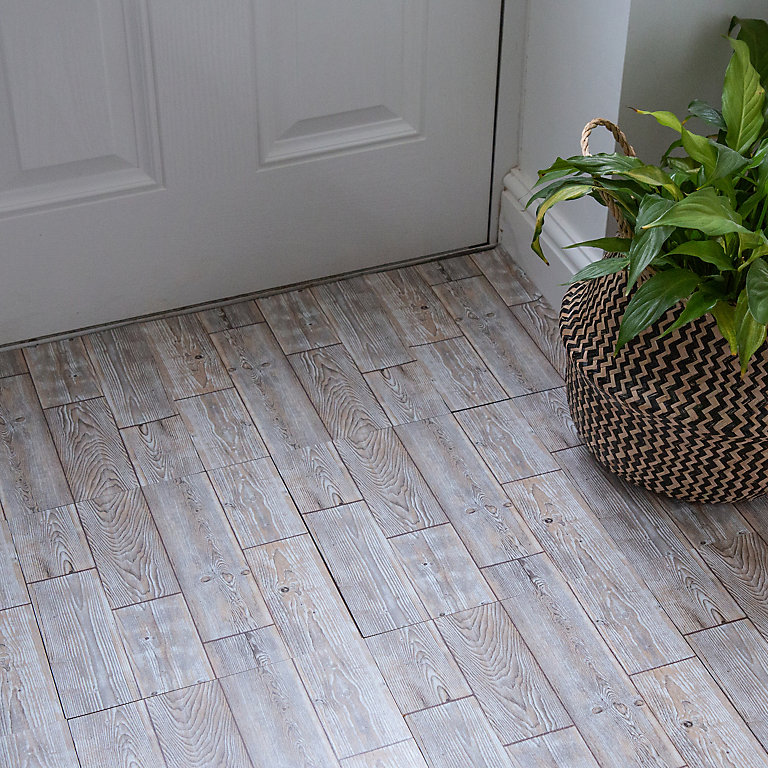 D C Fix Floor Covering Grey Rustic Oak, Can You Cover Ceramic Tile With Laminate