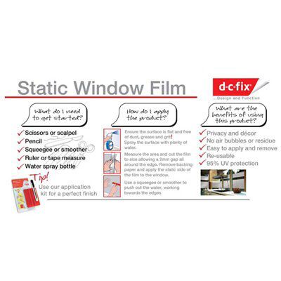 D-C-Fix Gloss Grey Frosted effect Window privacy film (L)1.5m (W)680mm - 3