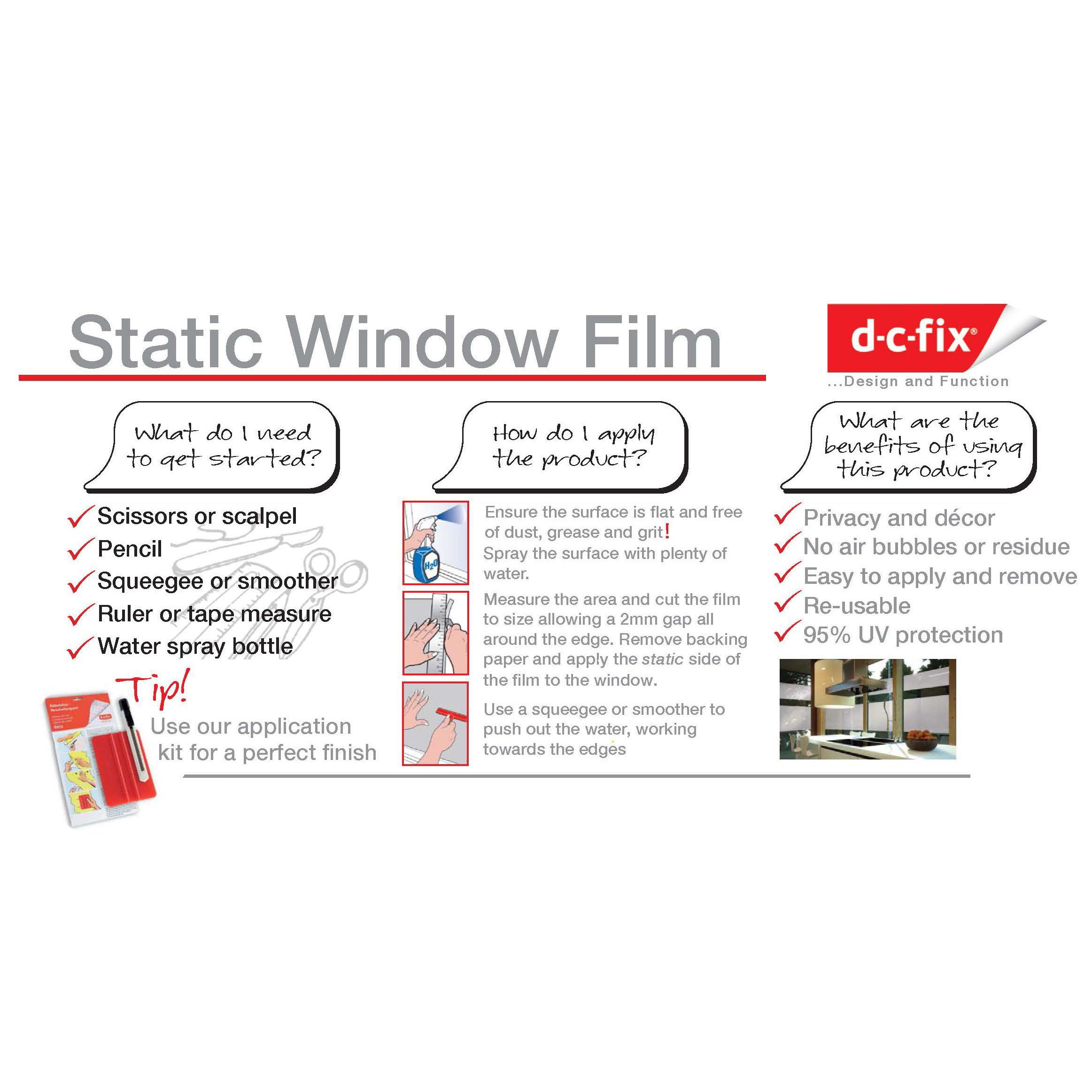 D-C-Fix Gloss Transparent Frosted effect Film (L)1.5m (W)450mm - 4