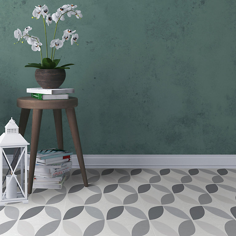 D C Fix Grey White Geometric Tile, How To Remove Self Adhesive Floor Tiles