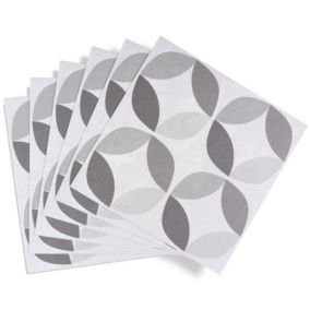 D-C-Fix Grey & White Geometric Tile effect Self-adhesive Vinyl tile, Pack of 11