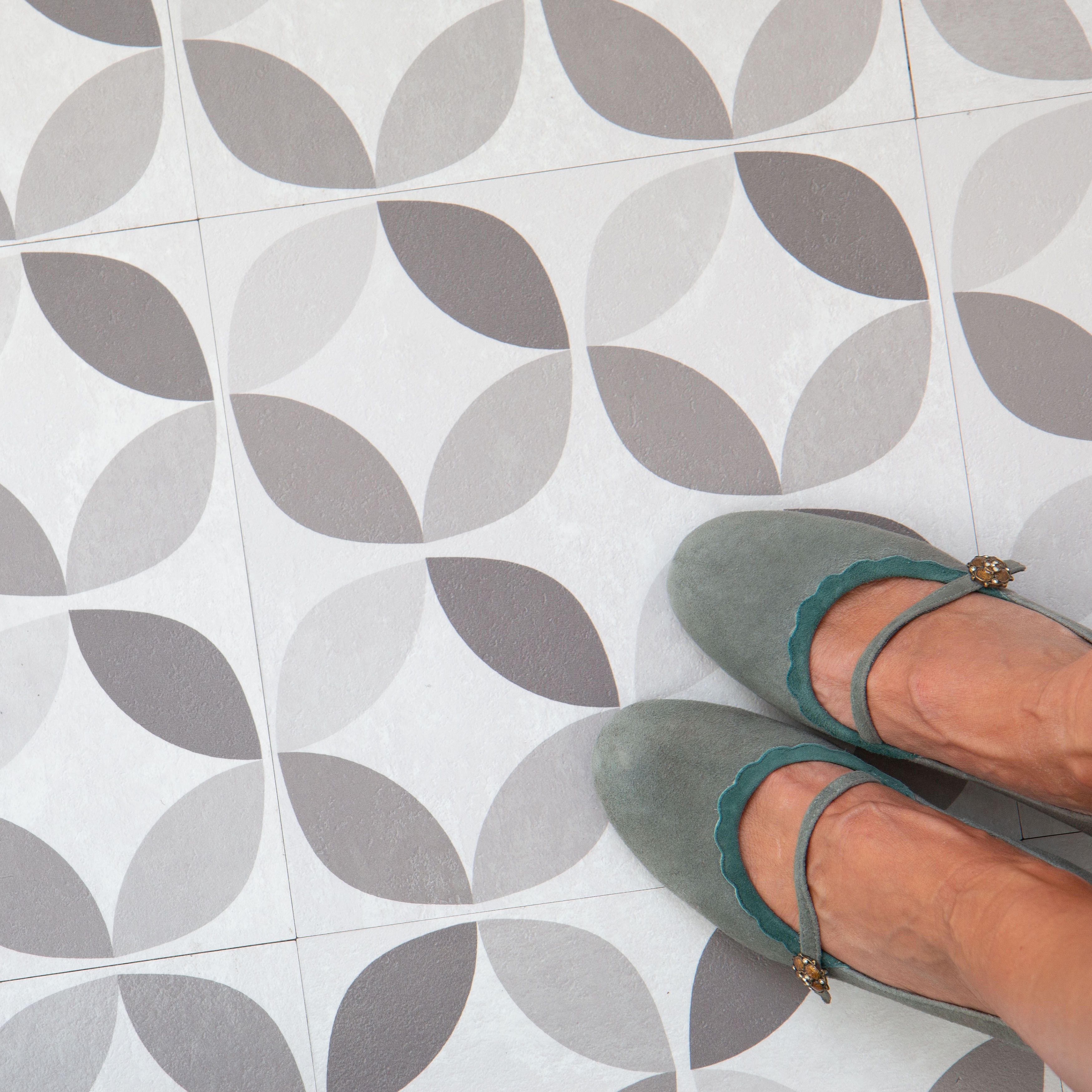 D-C-Fix Grey & White Geometric Tile effect Self-adhesive Vinyl tile - 7