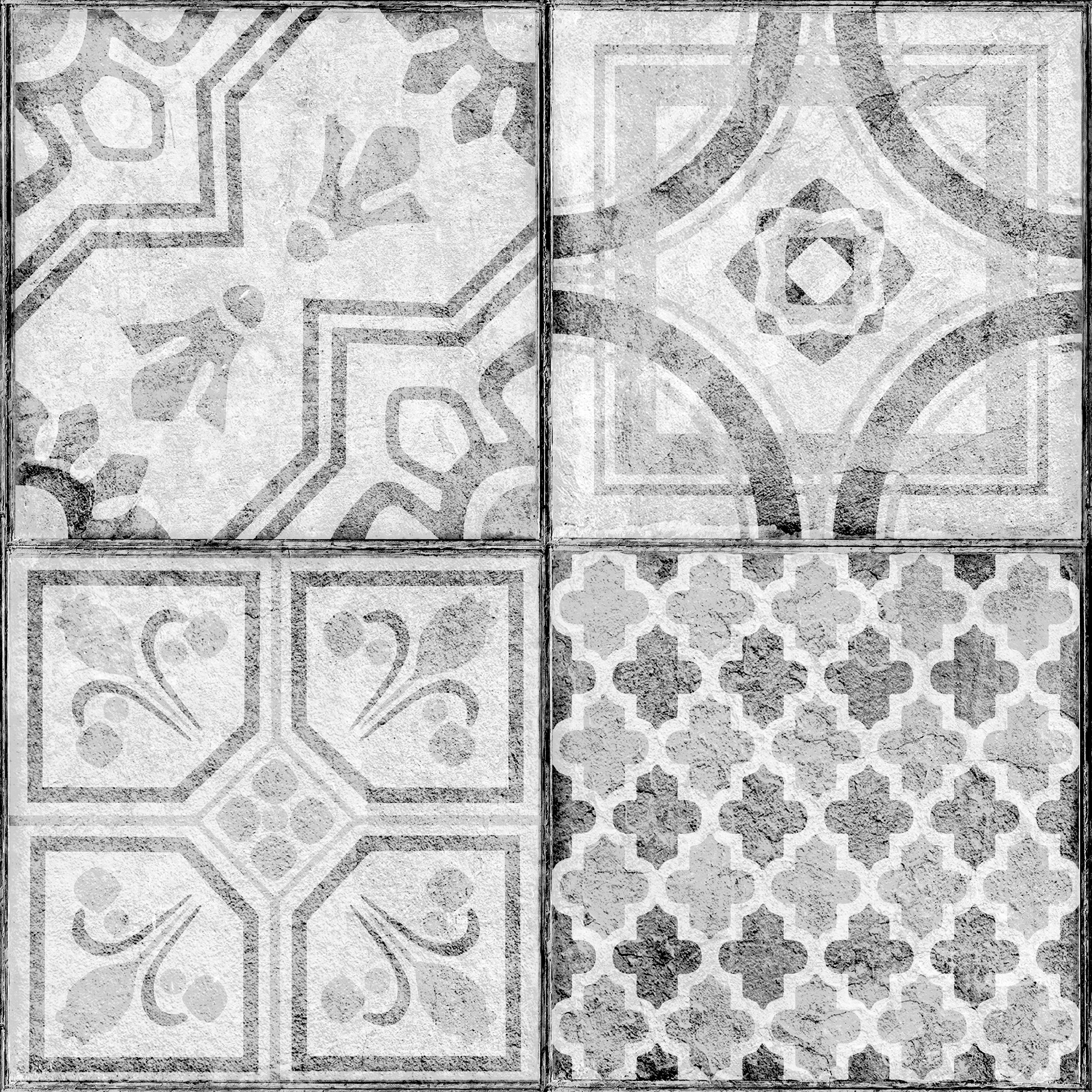 D-C-Fix Grey & white Moroccan Tile effect Self-adhesive Vinyl tile, 1m²