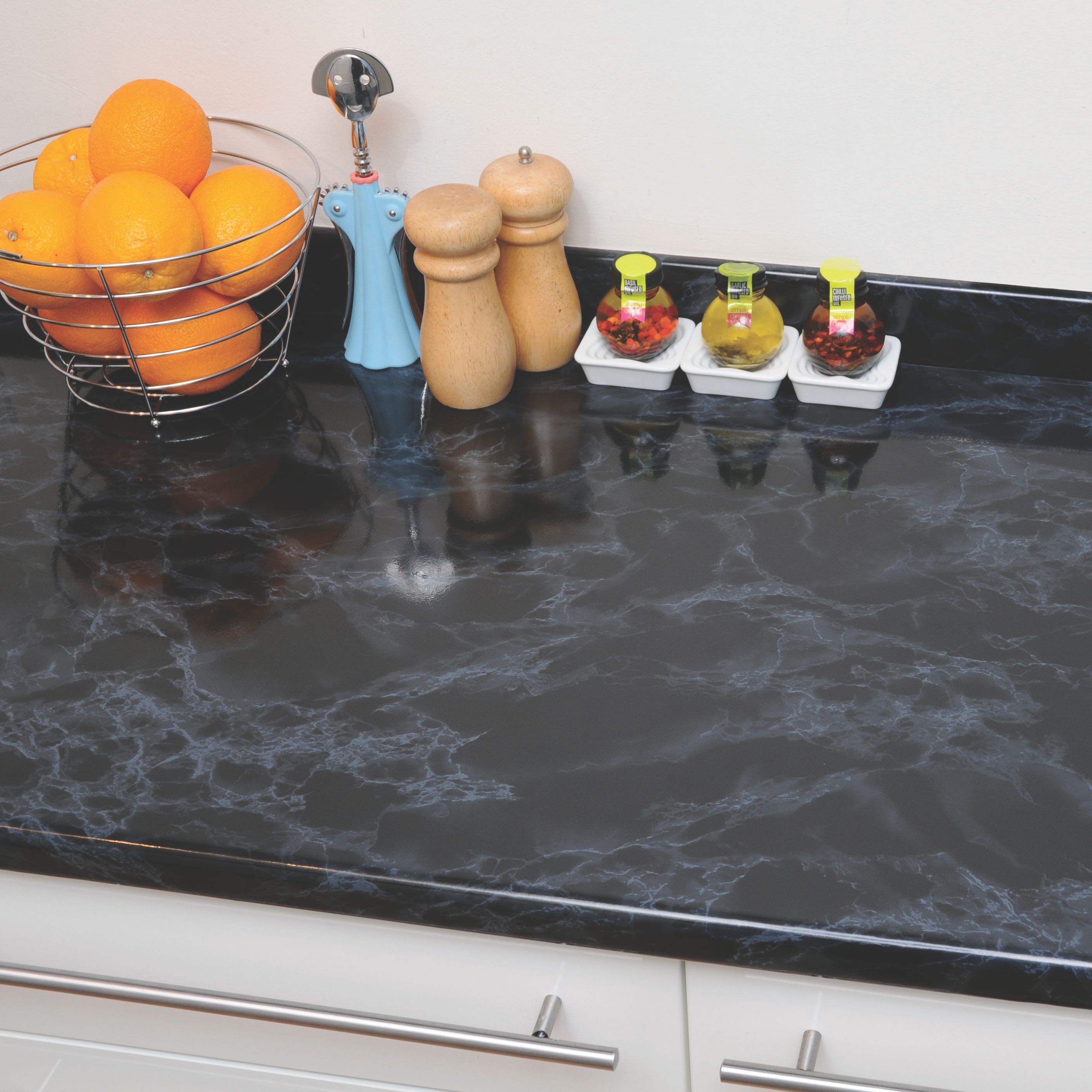 D-C-Fix Marmi Matt Black Marble effect Self-adhesive film (L)2m (W)675mm