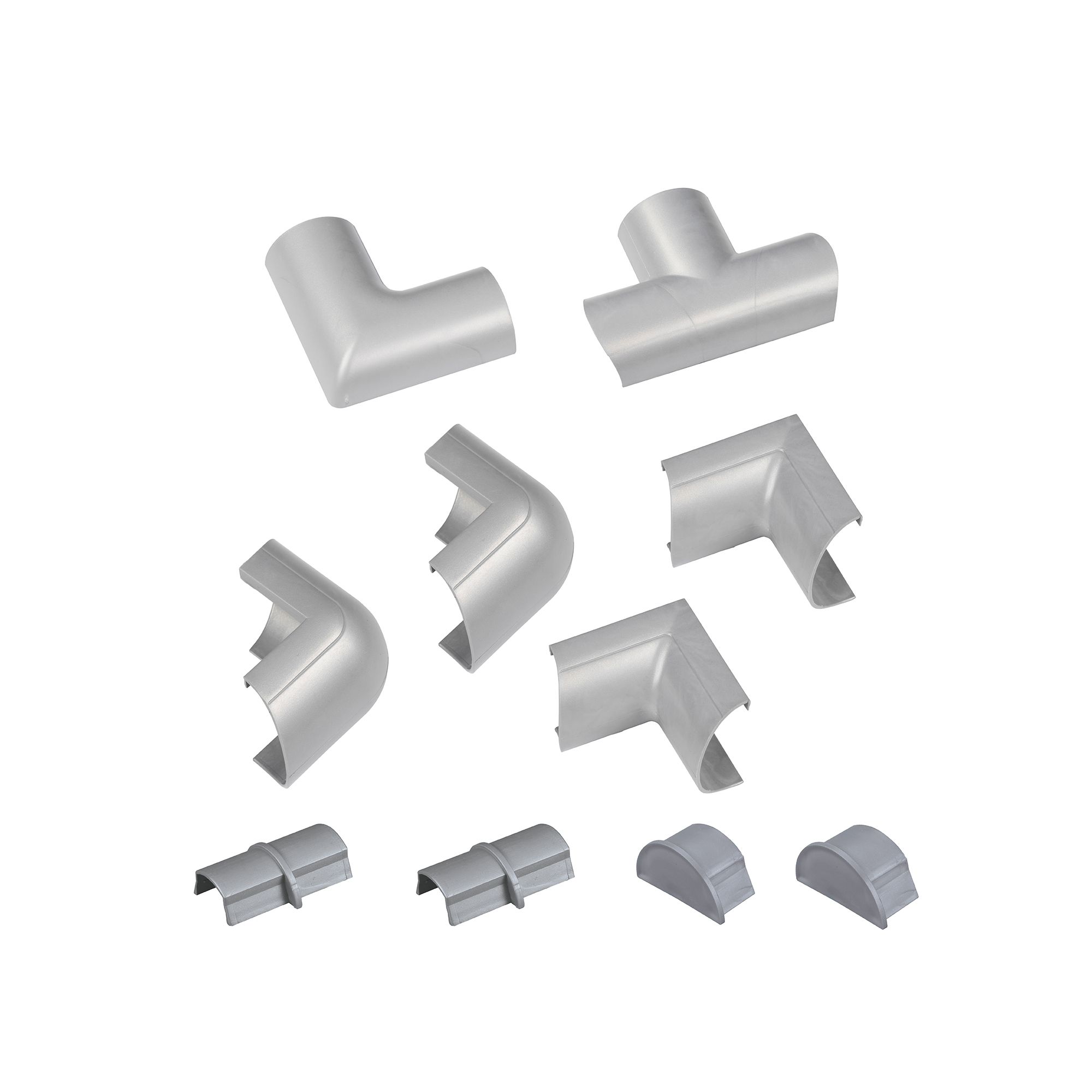 D-Line Aluminium effect 10 Piece Accessory pack (D)15mm, (W)30mm