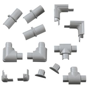 D-Line Aluminium effect Micro 13 Piece Trunking kit (D)8mm, (W)16mm