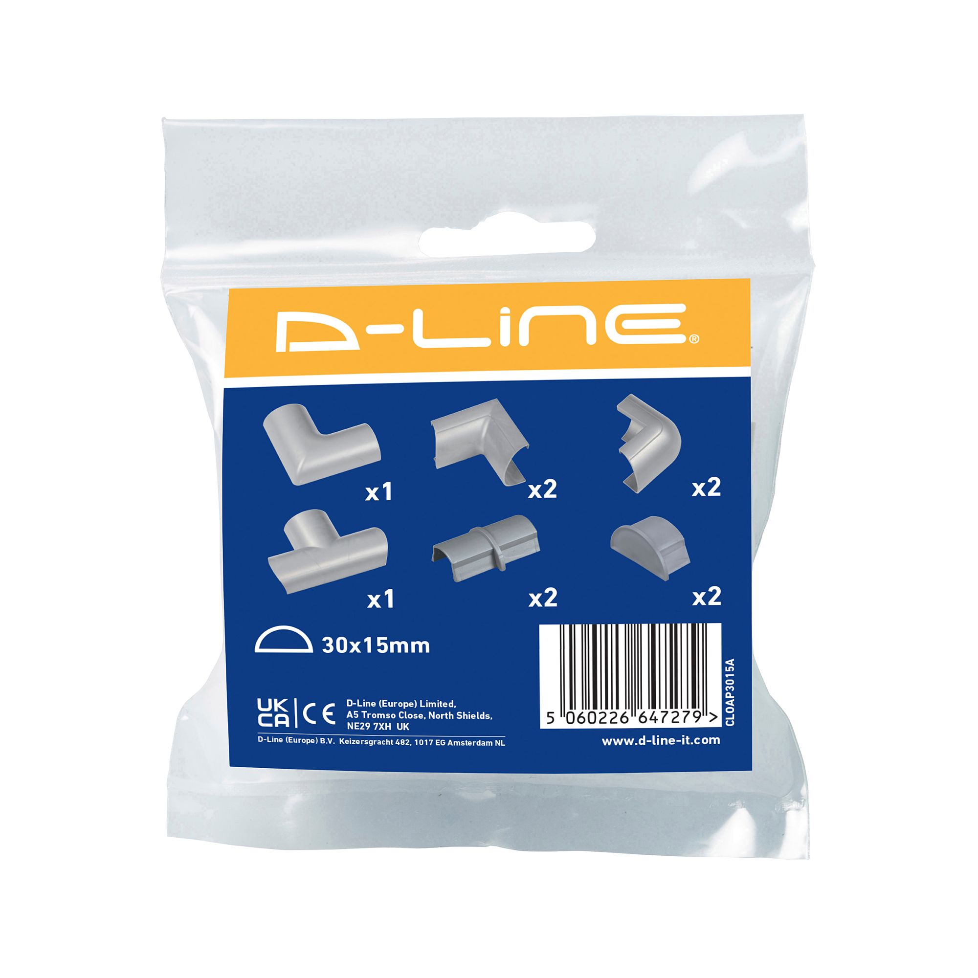 D-Line Aluminium effect Mini 10 Piece Accessory pack (D)15mm, (W)30mm
