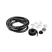 D-Line Black 11 Piece Cable tidy kit, (W)10mm