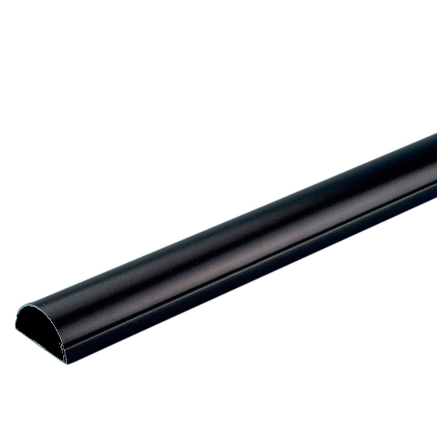 D-Line Black 50mm Semi-circle Trunking length, (L)2m, Set | DIY at B&Q