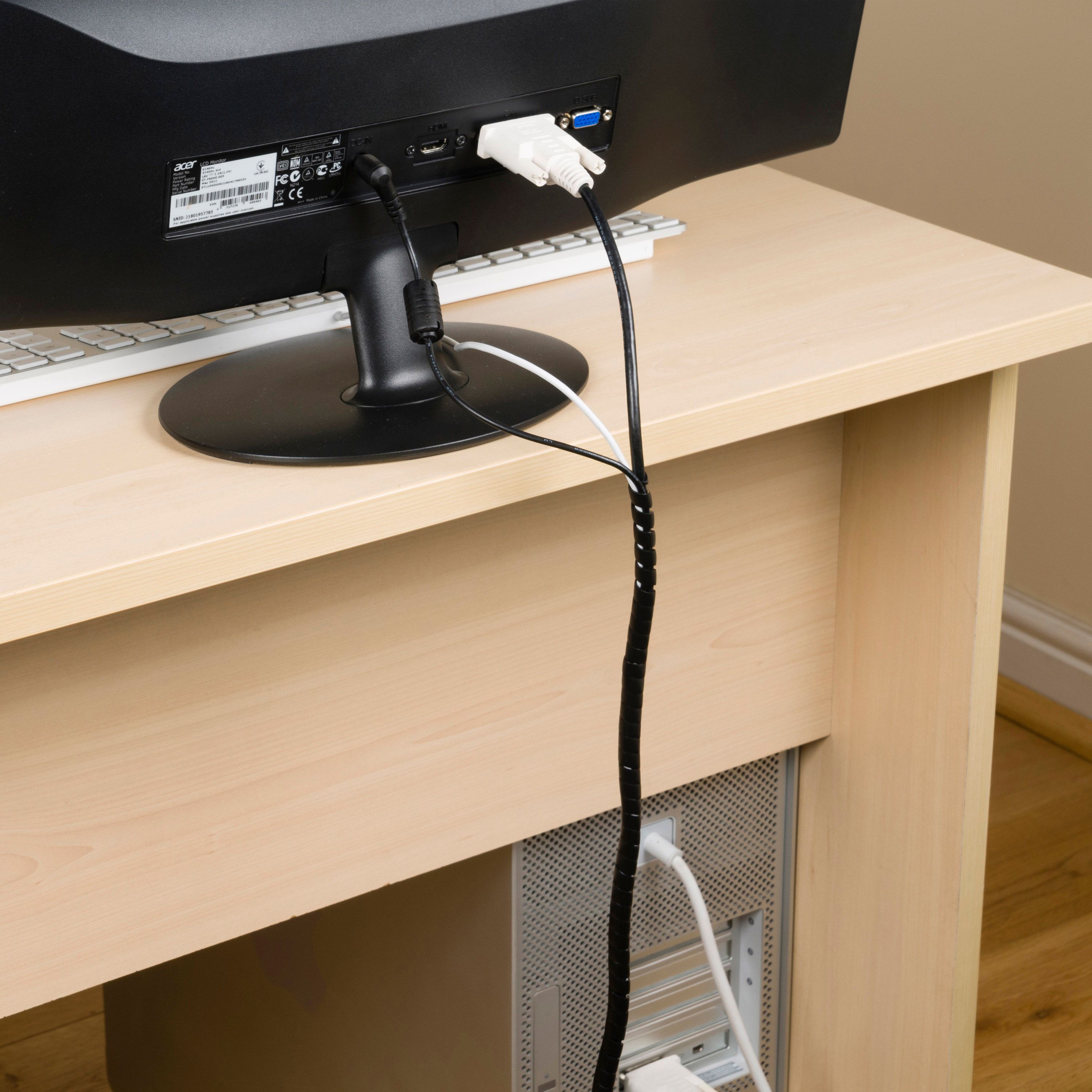 D-Line Black 6mm Cable wrap, (L)3m