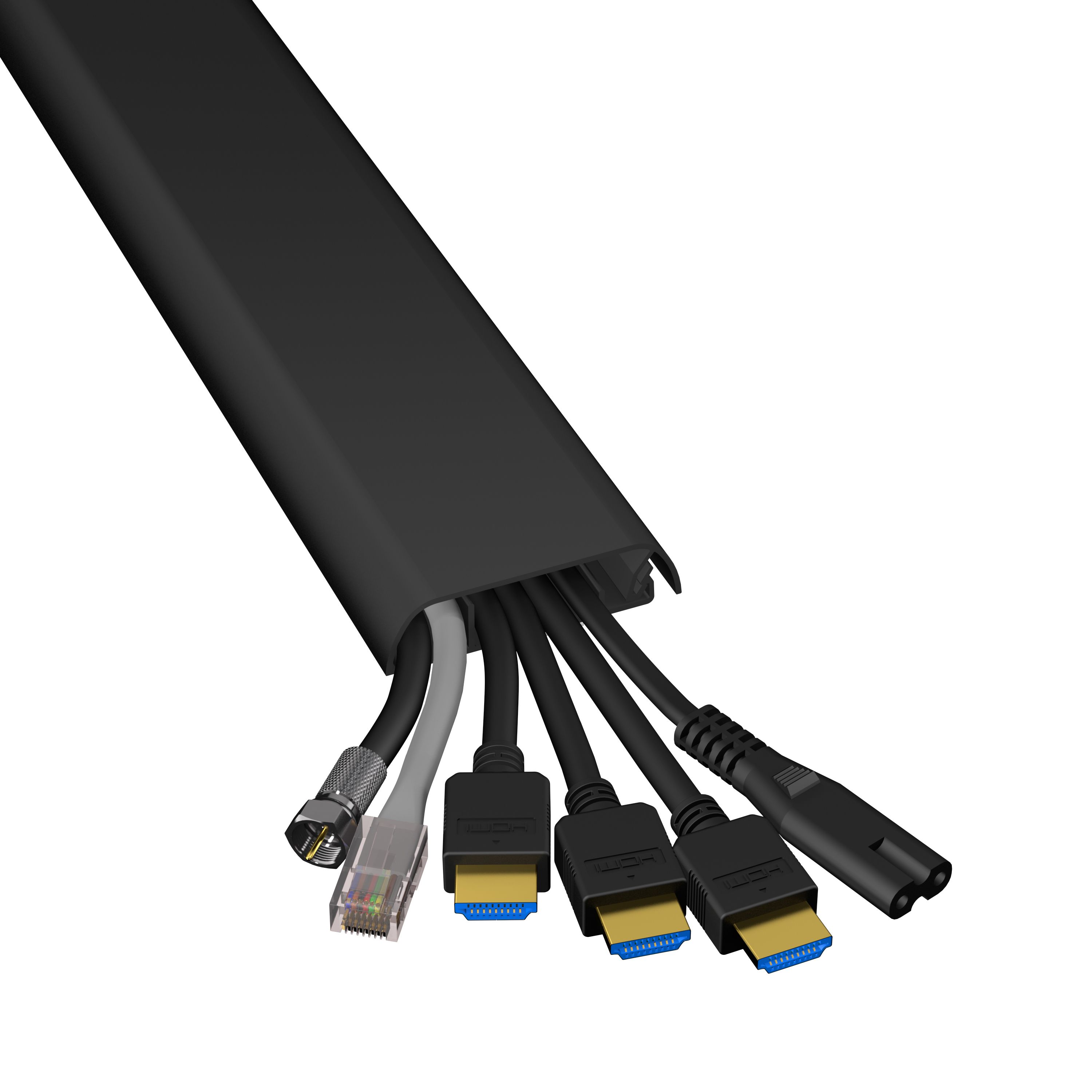 D-Line Black Flat Decorative trunking,(W)60mm (L)0.76m (H)15mm