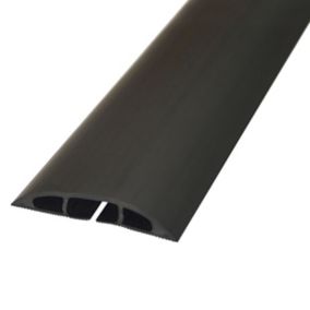 D-Line Black Floor cable cover, (L)1800mm (H)12mm