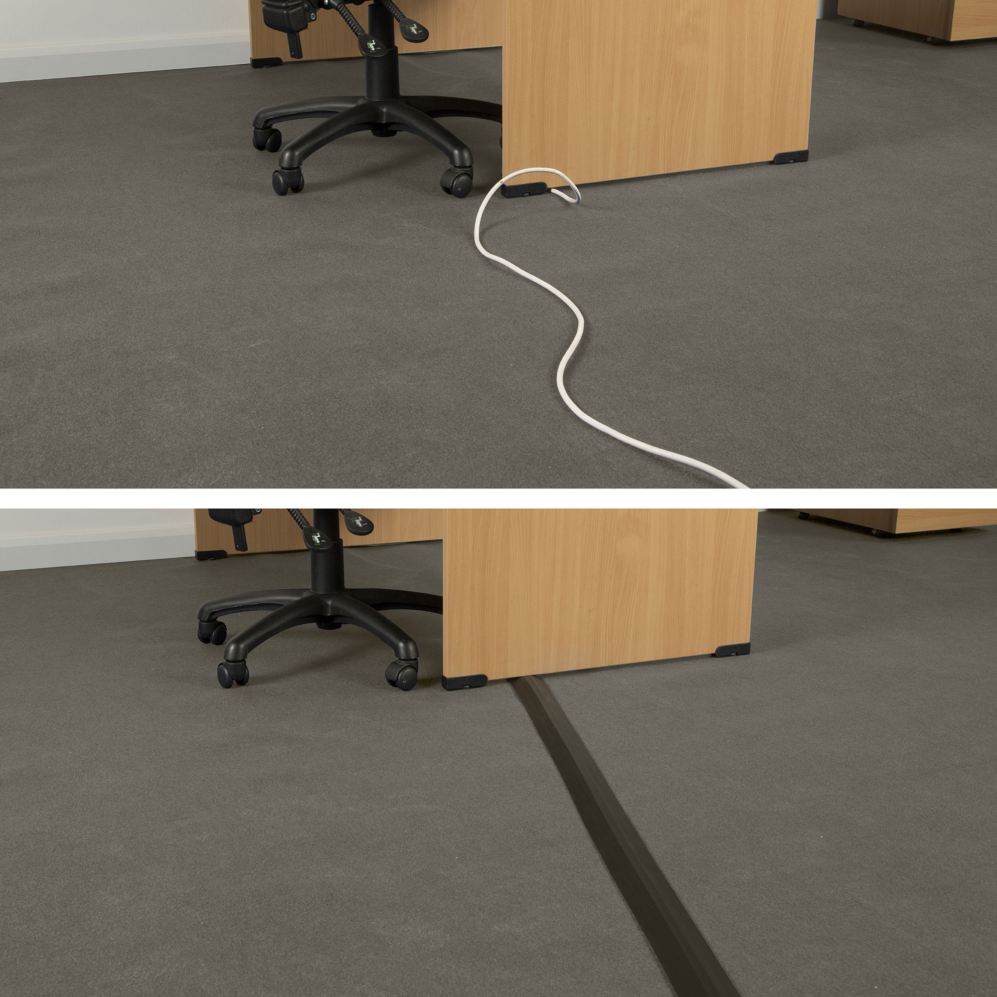 D-Line Black Floor cable cover, (L)1800mm (H)14mm