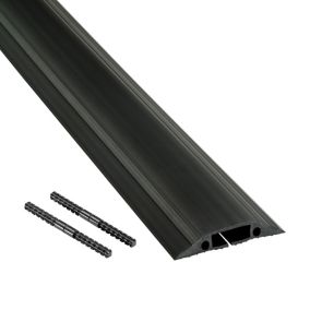 D-Line Black Floor cable cover, (L)1800mm (H)14mm