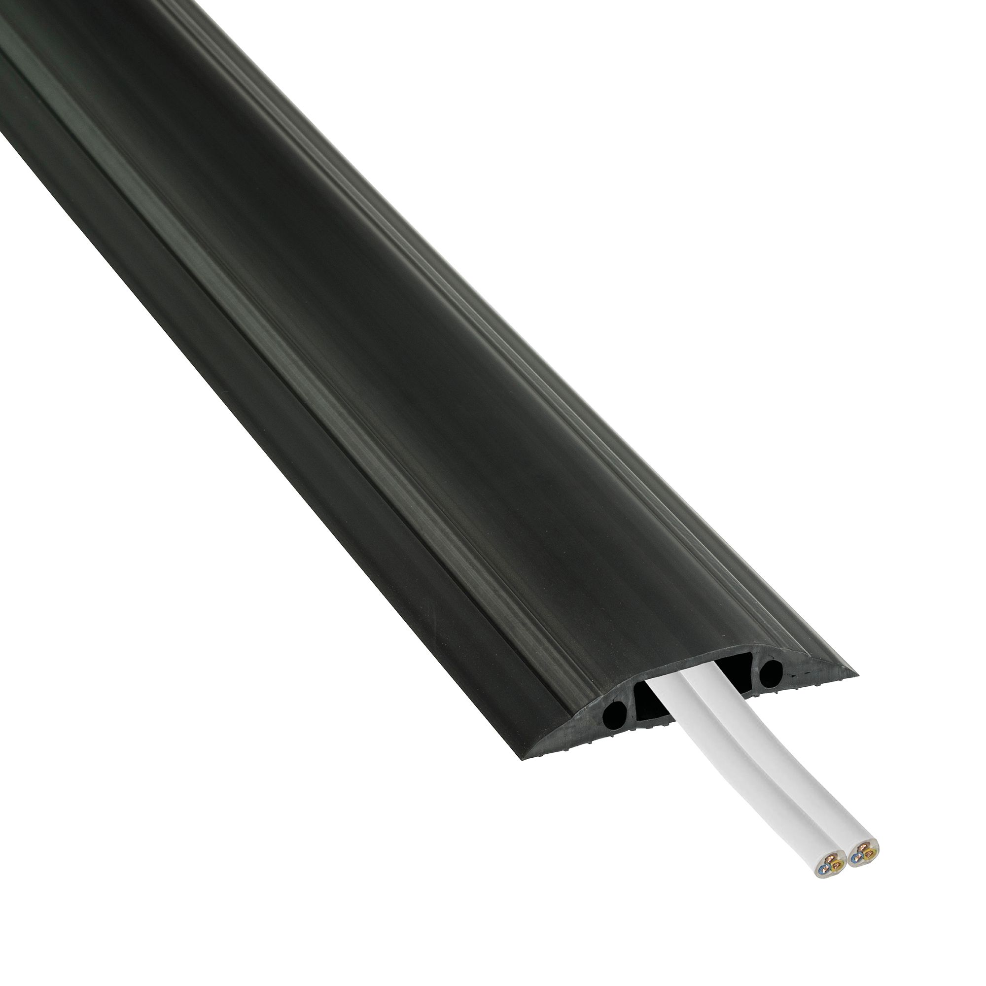 D-Line Black Floor cable cover, (L)1800mm (H)14mm