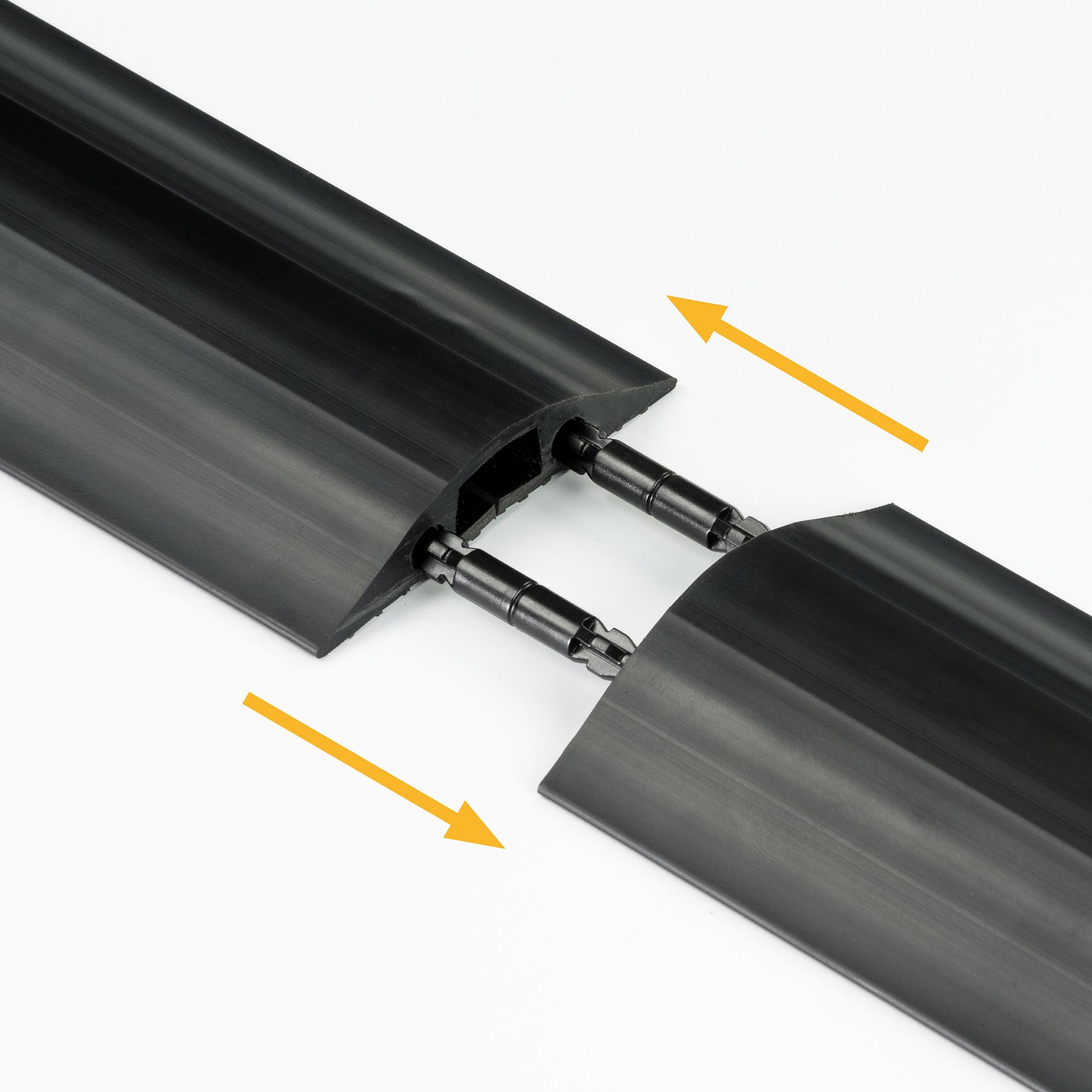 D-Line Black Floor cable cover, (L)1800mm (H)14mm