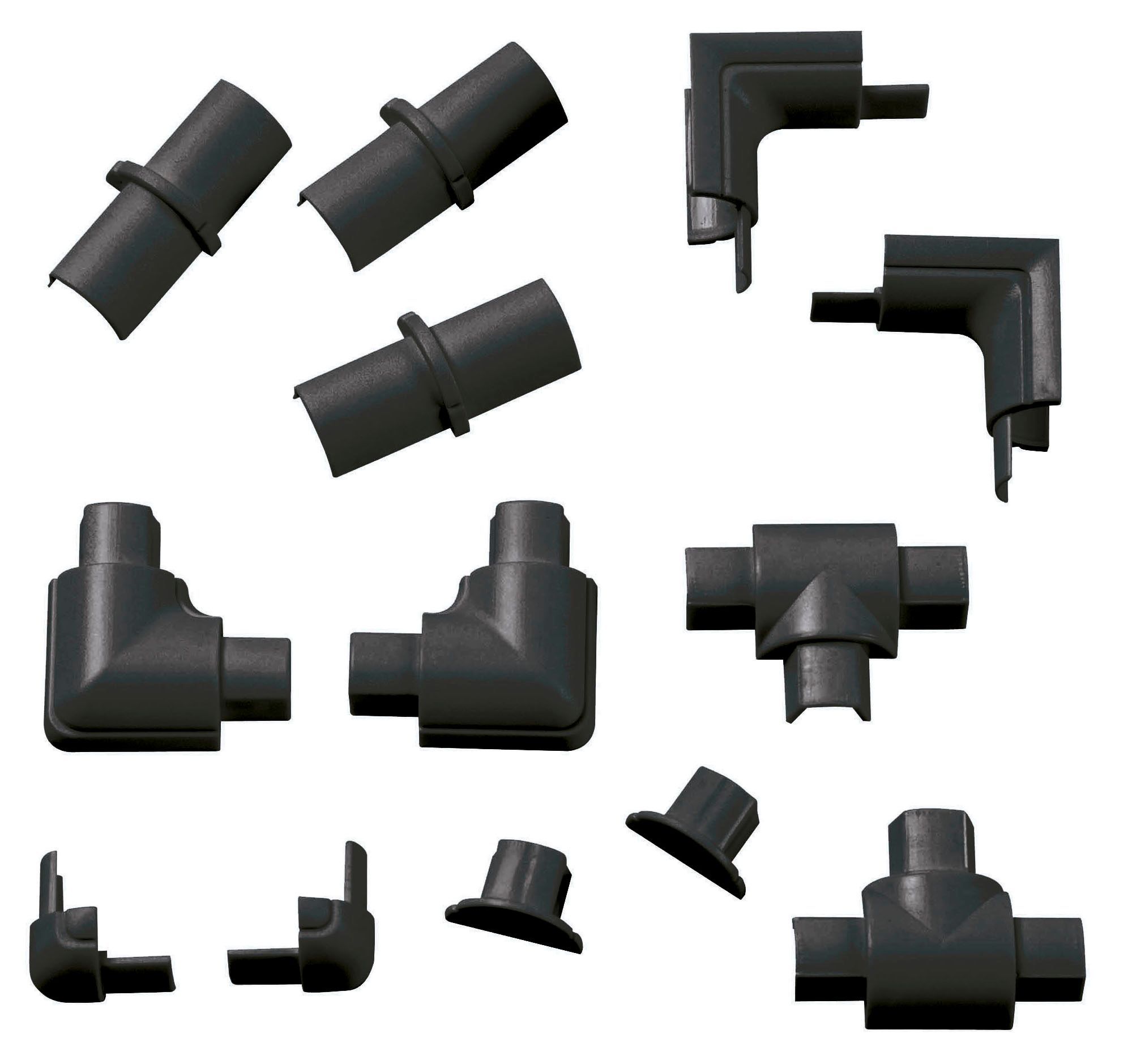 D-Line Black Micro 13 Piece Trunking kit (D)8mm, (W)16mm