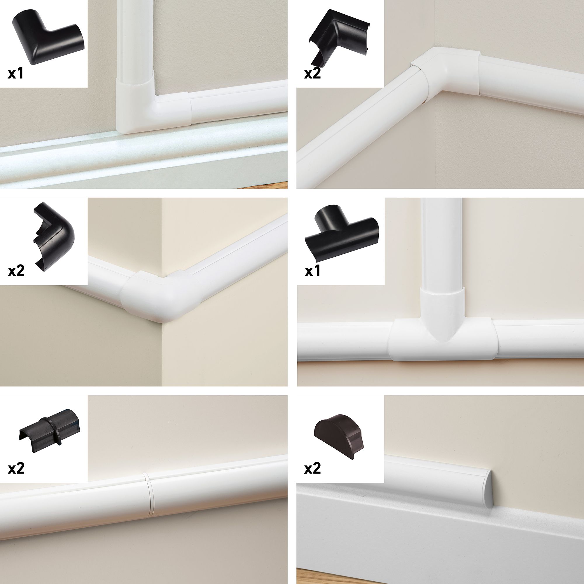 D-Line Black Mini 10 Piece Accessory pack (D)15mm, (W)30mm