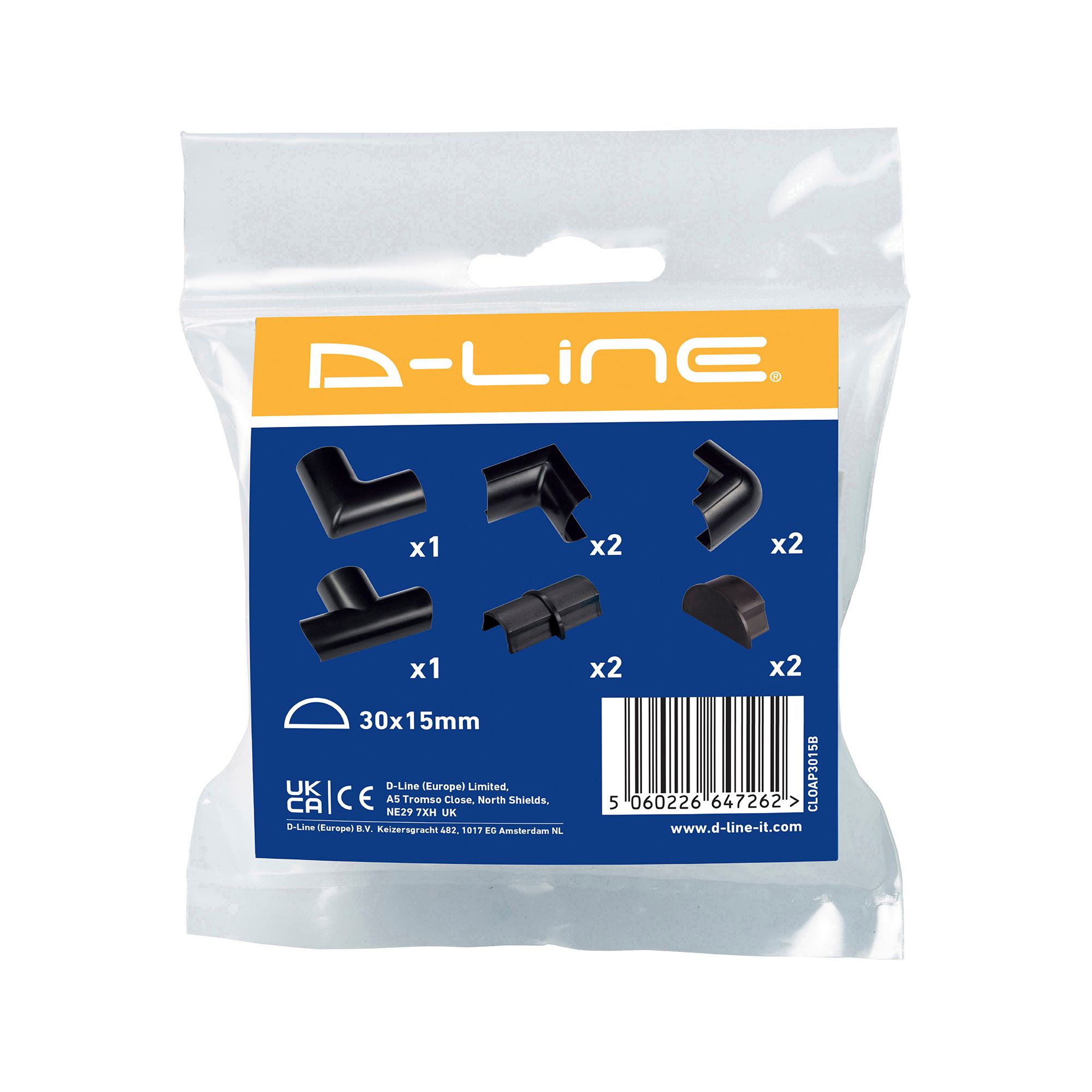 D-Line Black Mini 10 Piece Accessory pack (D)15mm, (W)30mm