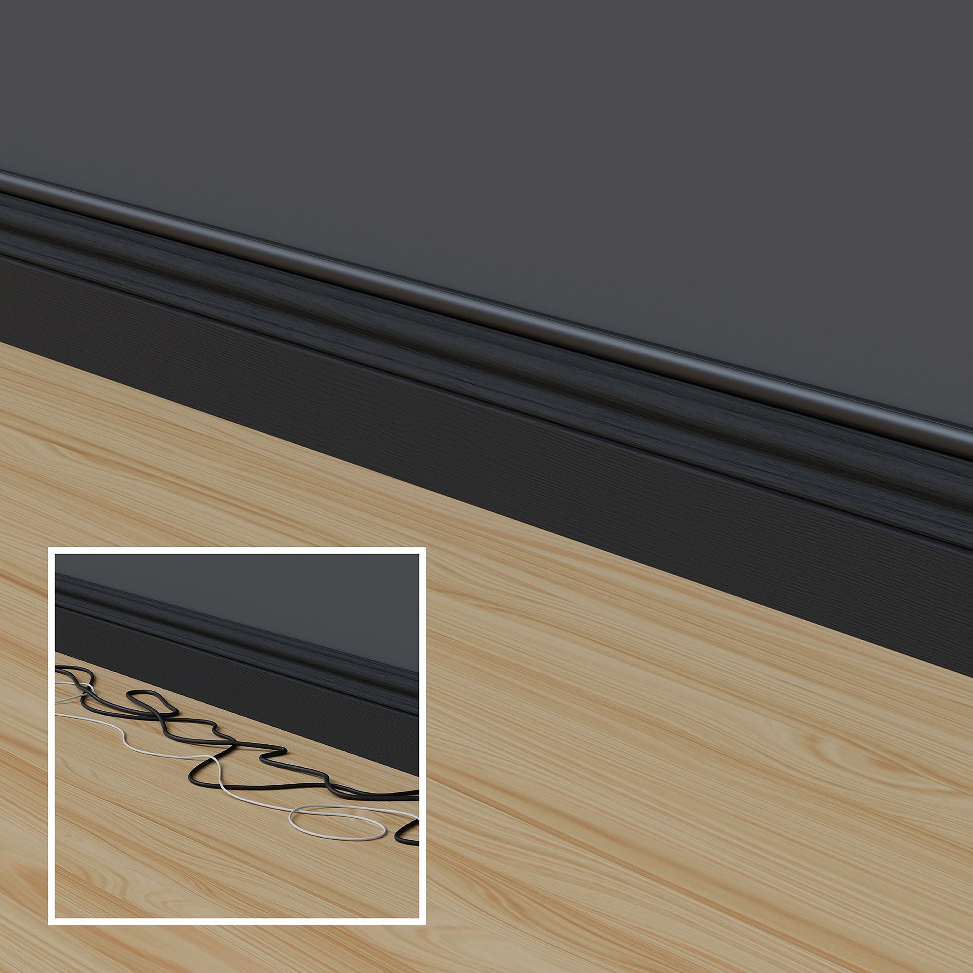 D Line Black Semi-circle Decorative trunking