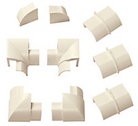 D-Line Cream 13 Piece Trunking kit (D)30mm, (W)30mm
