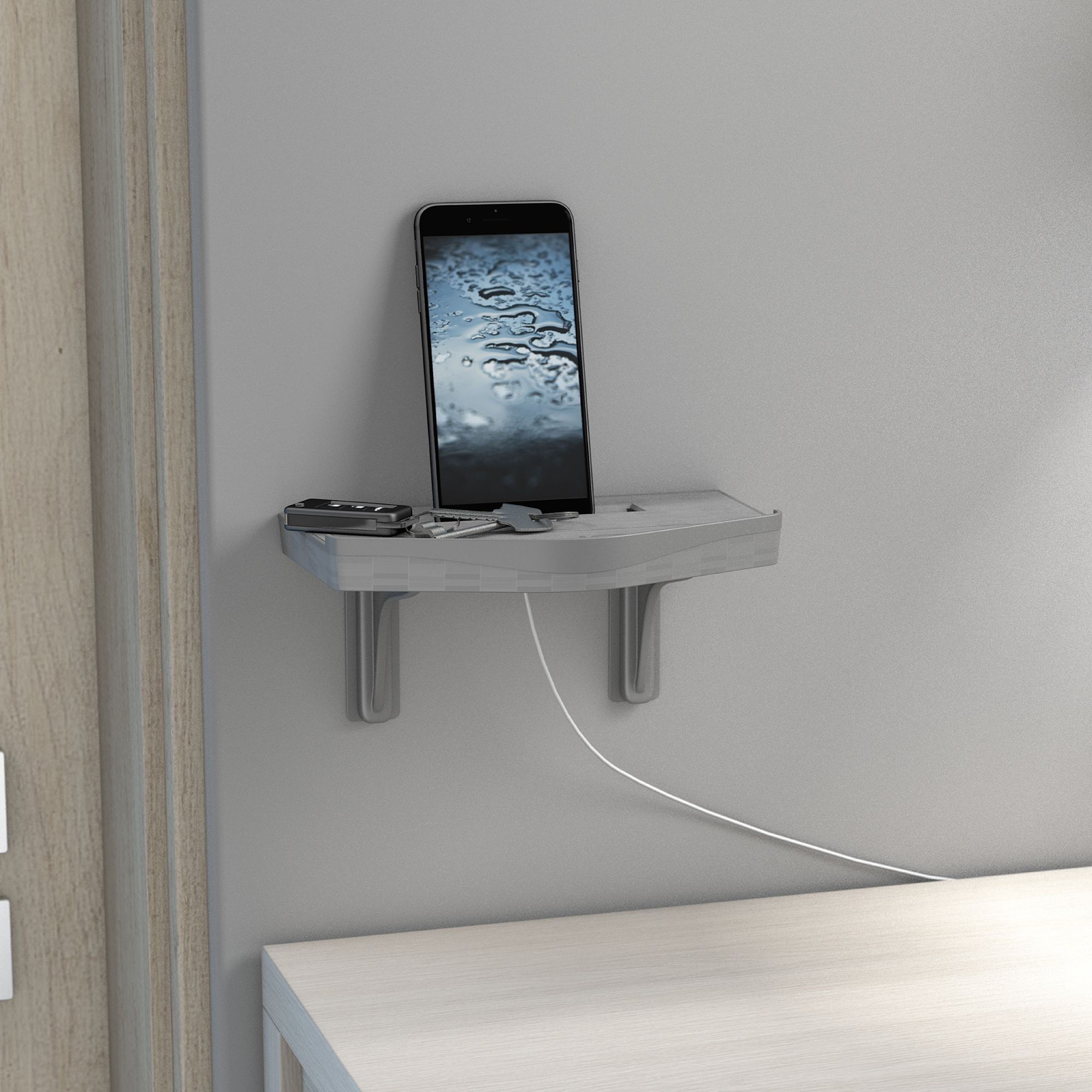 D-Line Grey Cable tidy shelf