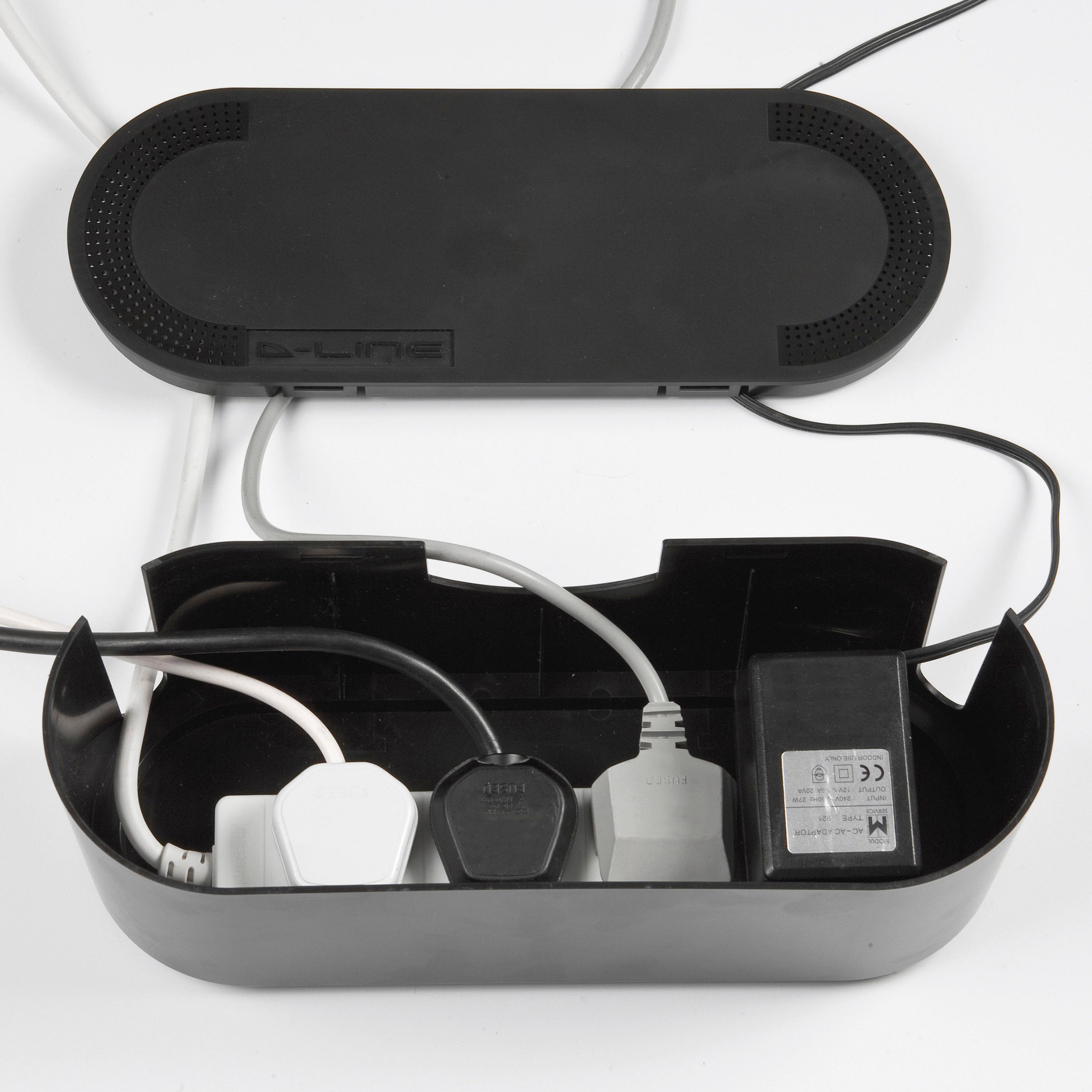 D-Line Indoor Small Black Cable tidy unit